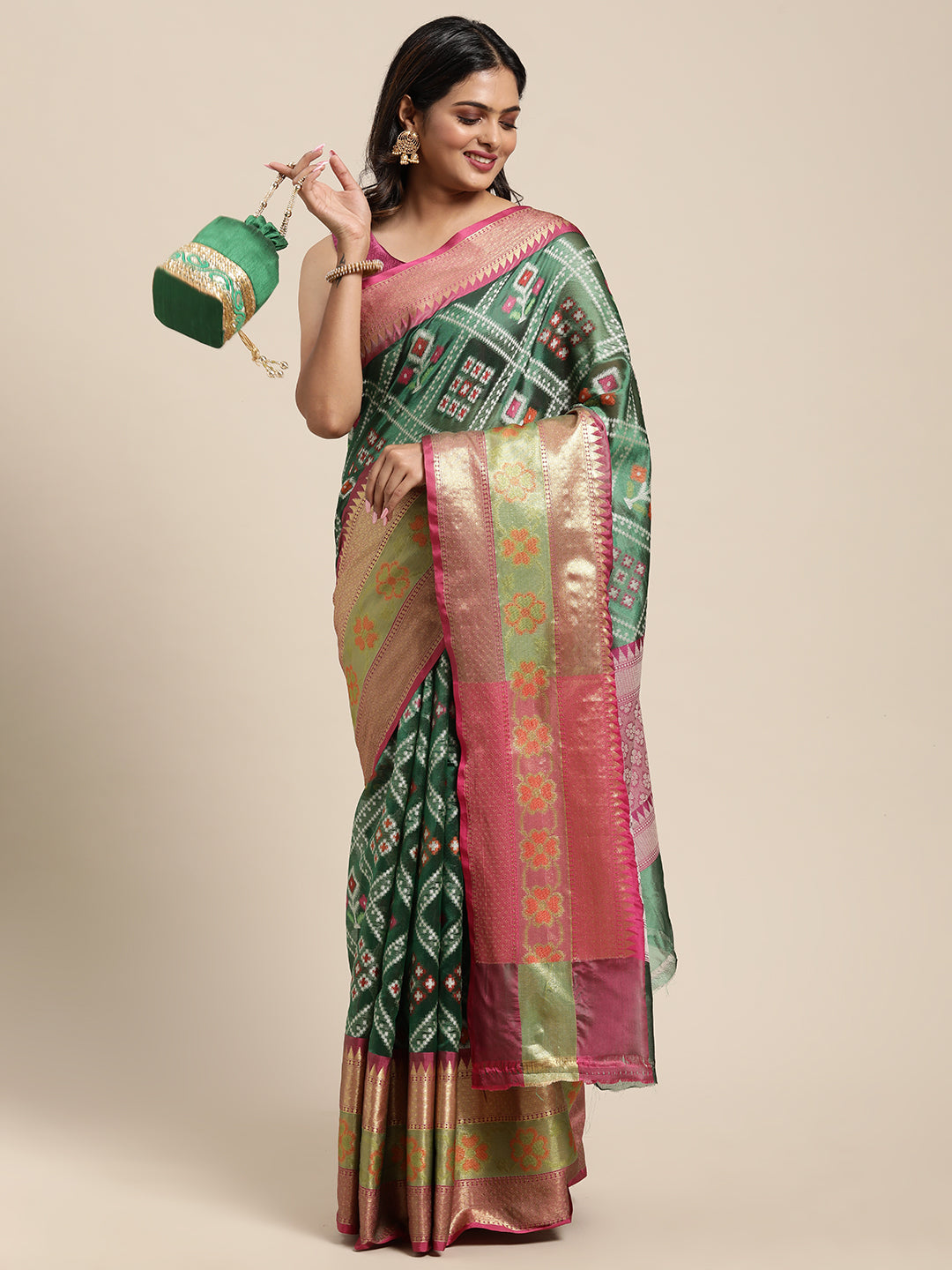 Green Art Silk Banarasi Sarees For Women GEASF_24