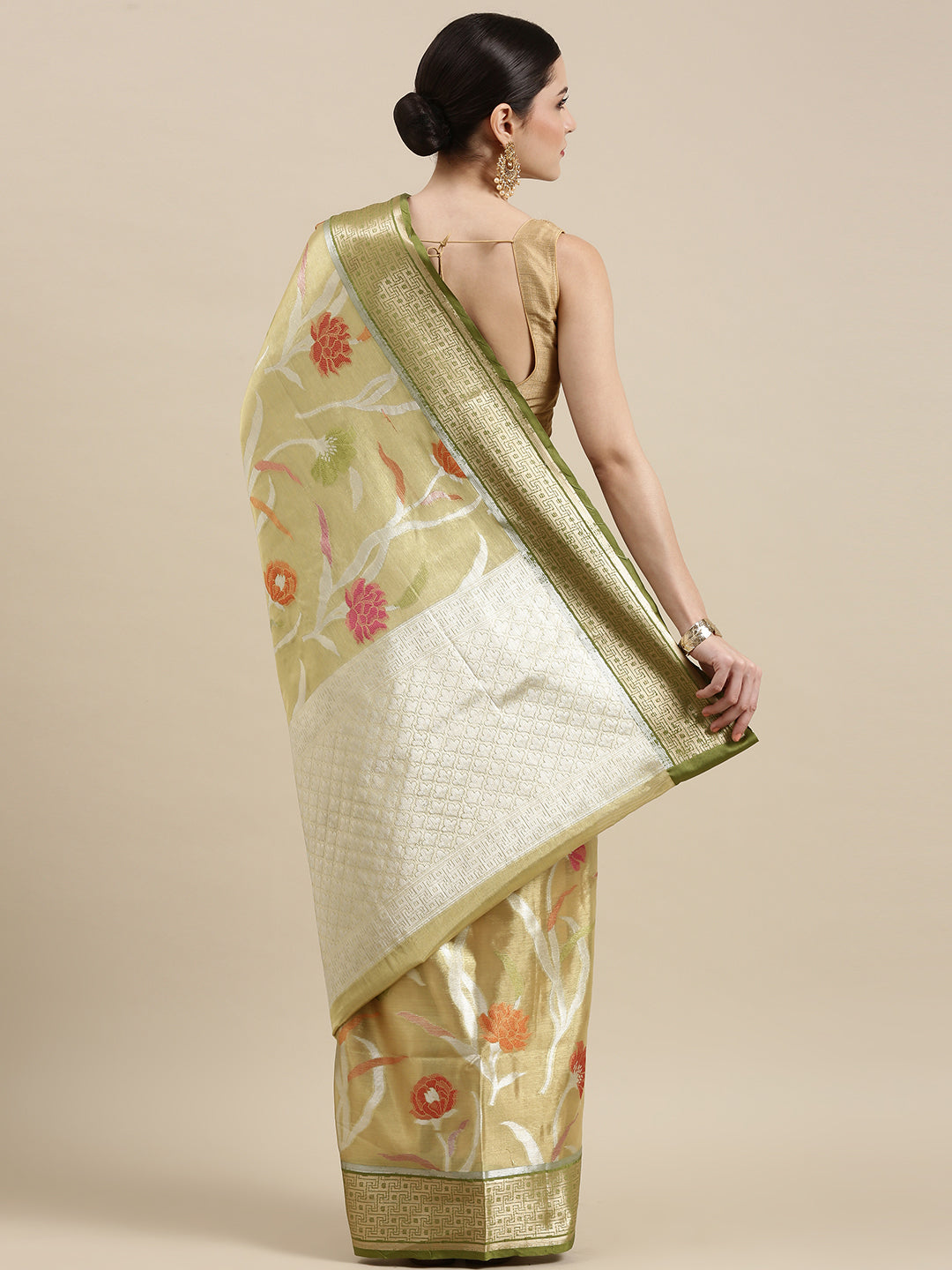 Gold Tissue Banarasi Sarees For Women GEASF_50