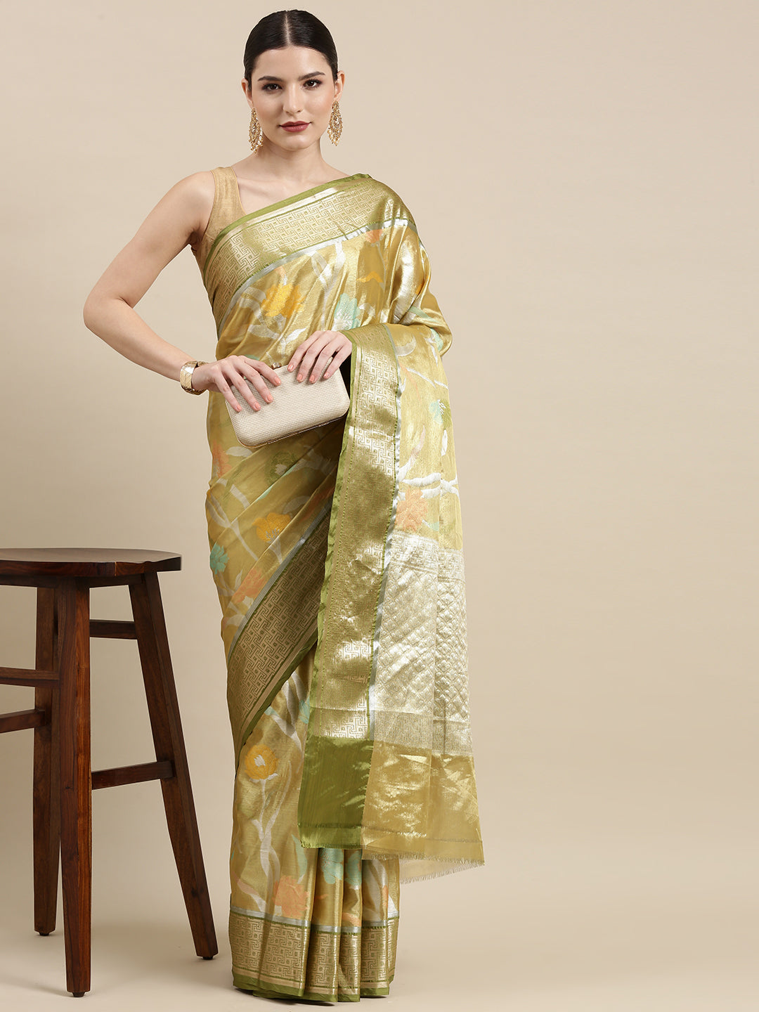 Gold Tissue Banarasi Sarees For Women GEASF_51