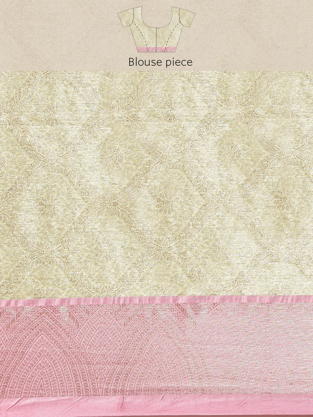 Faishana Presents Pure Gold & Pink Tilfi Jamdani Jaal Border With Gold Blouse Banarasi Saree
