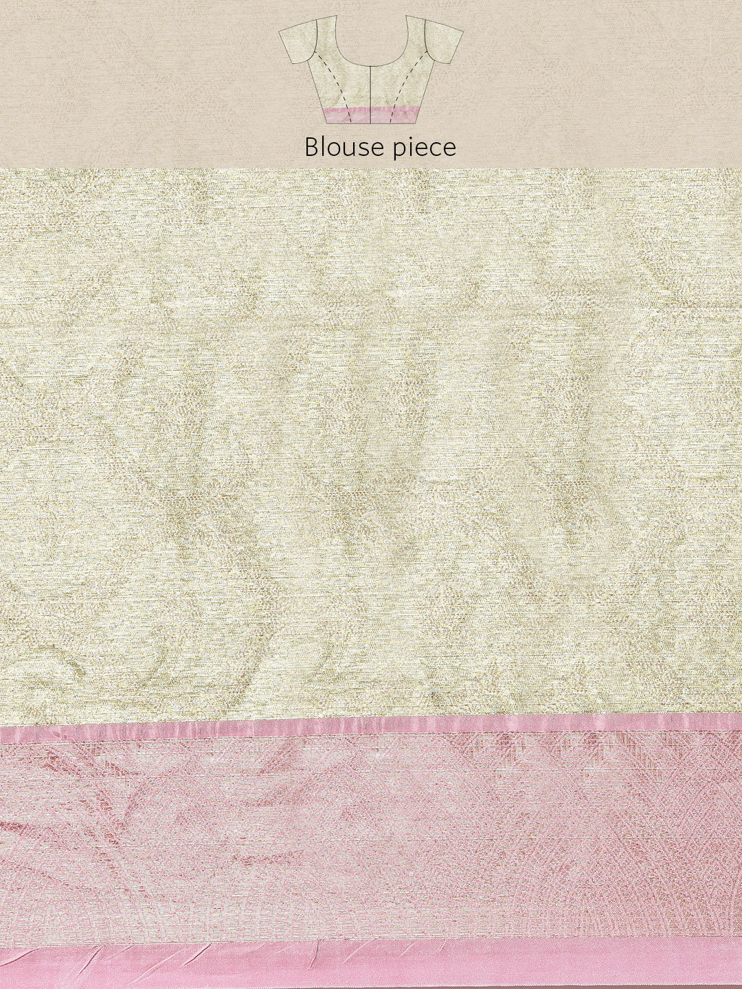 Faishana Presents Pistachio Gold & Pink Tilfi Jamdani Jaal Border with Pista Blouse Banarasi Saree