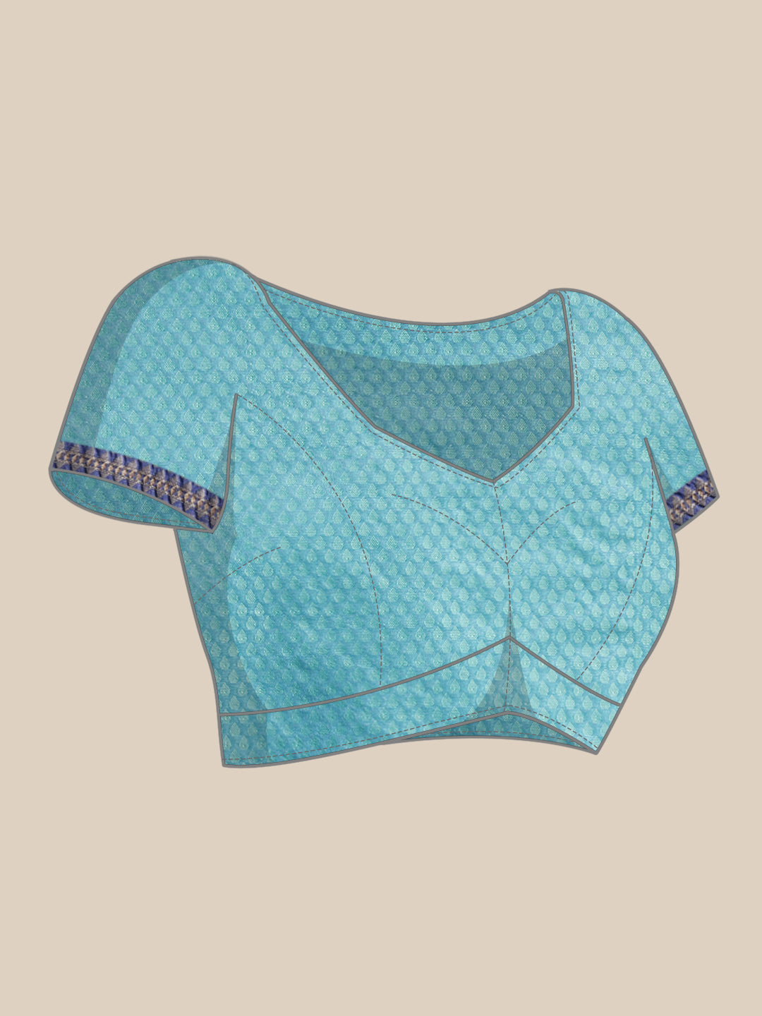 Turquoise Blue Tanchoi Banarasi Sarees For Women GEBC11