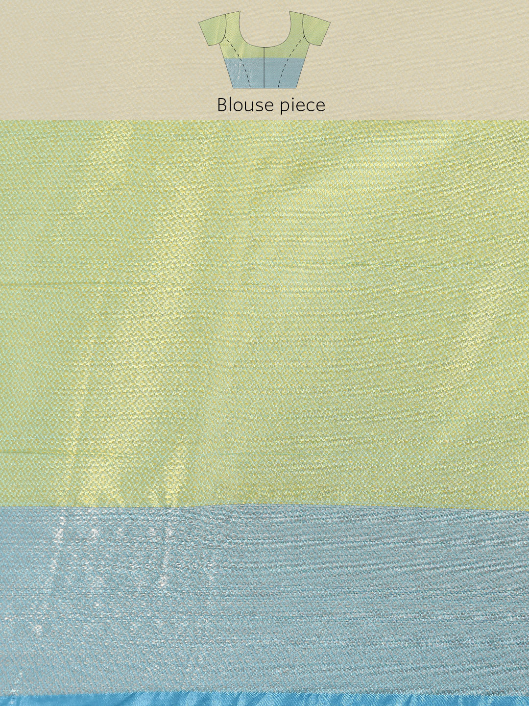 Faishana Gold Resham Brocade Saree With Contrast Blue Zari Pattu Border