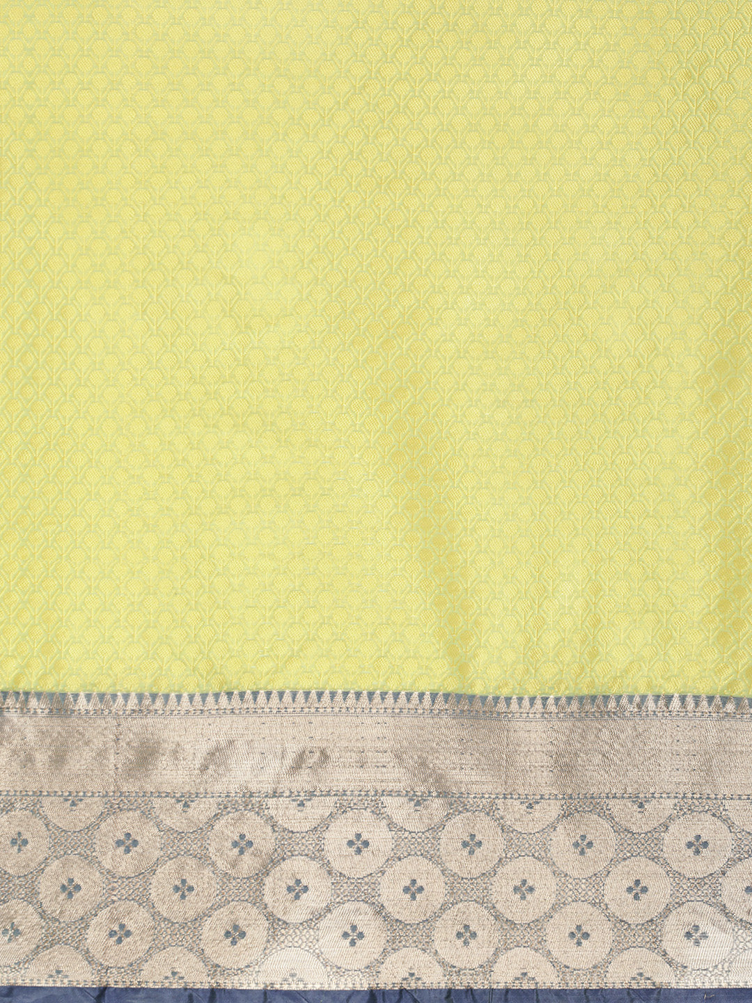 Faishana Green Resham Brocade Saree With Contrast Blue Zari Pattu Border
