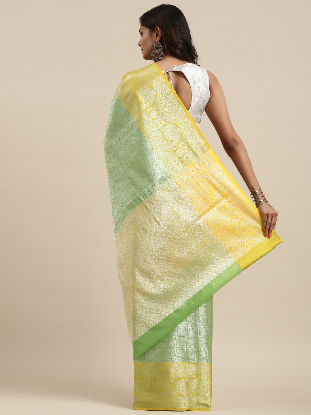 Green Kanjeevaram Banarasi Sarees For Women GEMA31