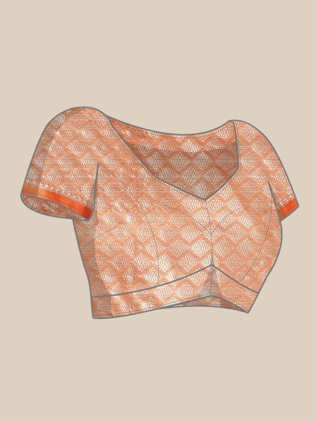 Faishana Presents Handwoven Pink Mulberry Silk Tilfi Jaal Zari Border With Orange Blouse Banarasi Saree