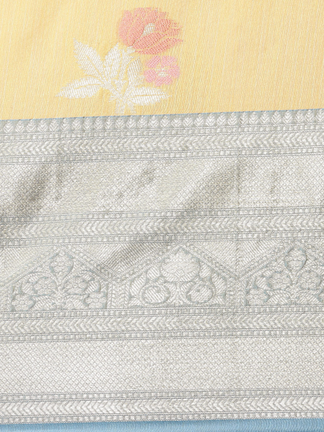 Gold Mulberry Silk Blend Banarasi Sarees For Women GEMELBRSLK_6