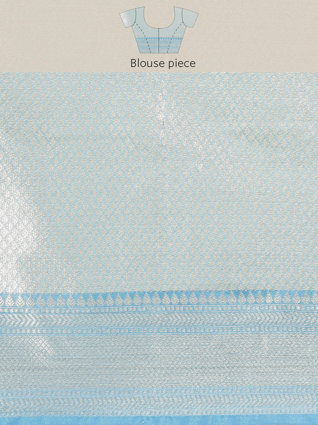 Faishana Presents Handwoven Seagreen Mulberry Silk Tilfi Skirt Zari Border With Peacock Blue Blouse Banarasi Saree