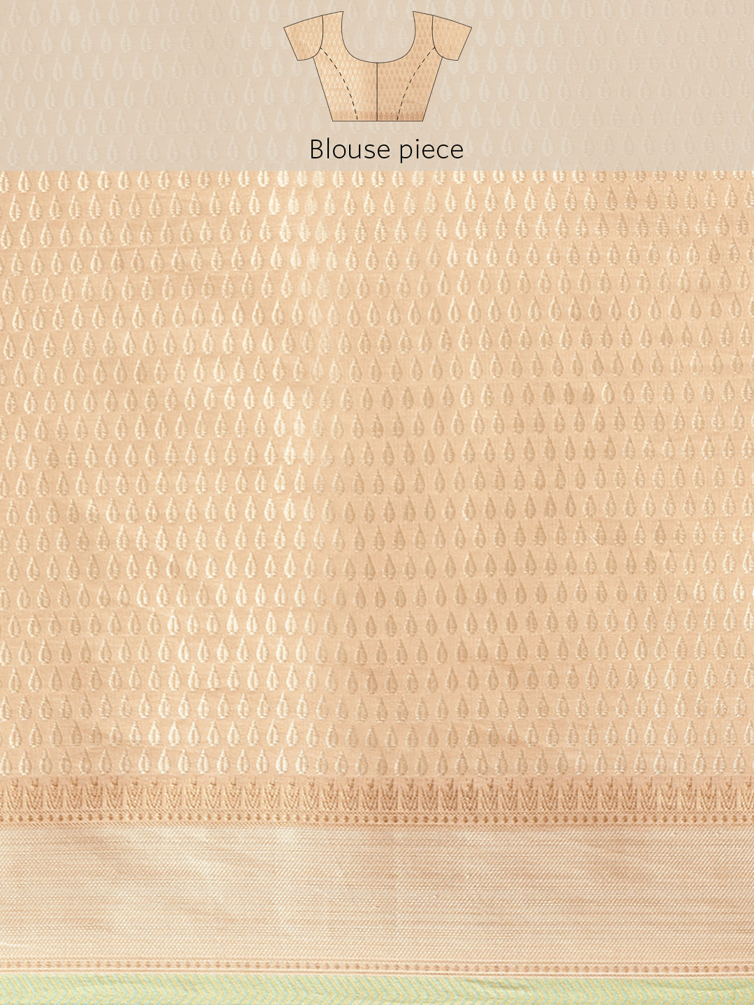 Faishana Presents Handwoven Beige Masrise Cotton Boota Alfi Skirt Border With Beige Blouse Banarasi Saree