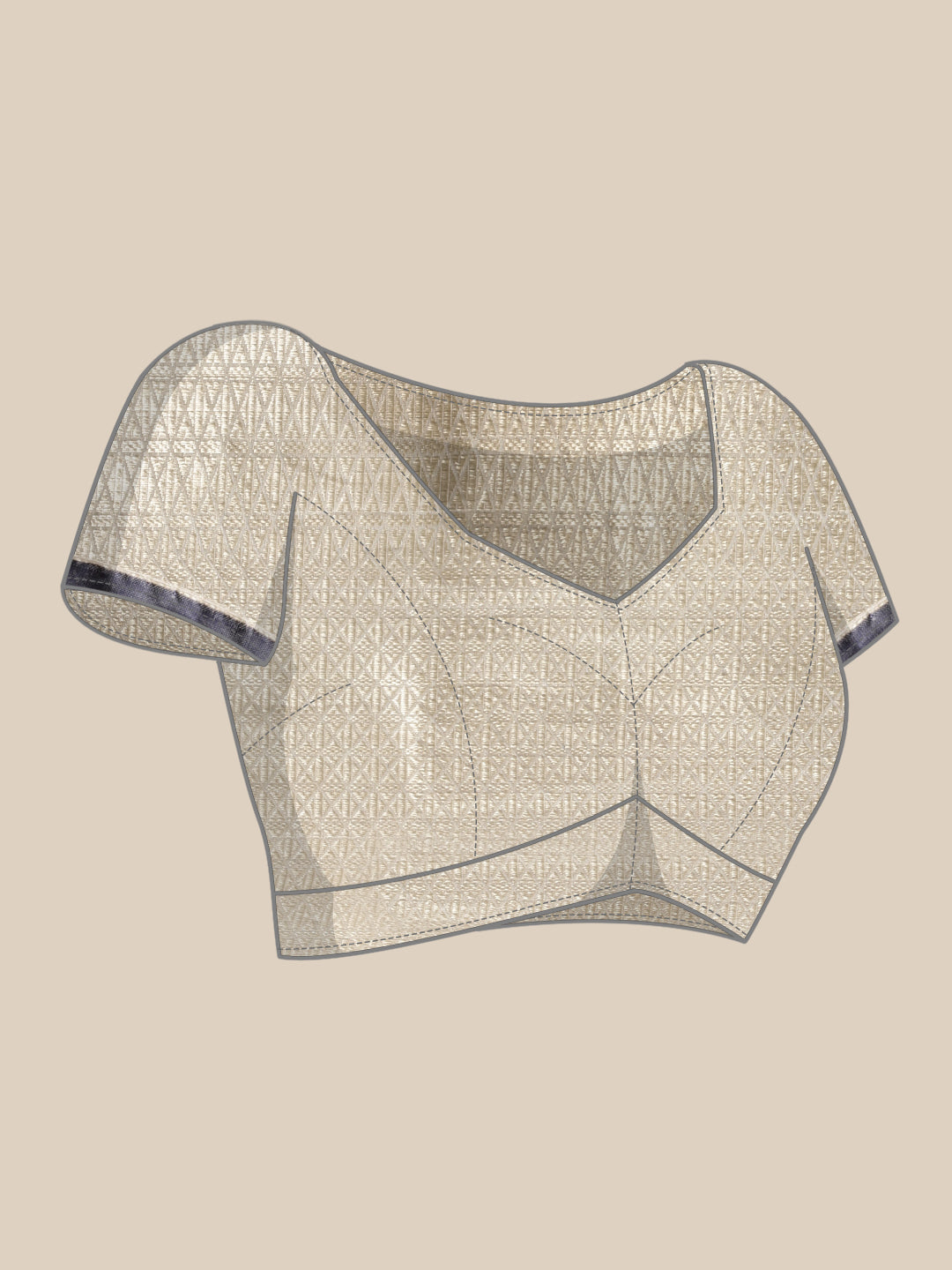 Faishana Presents Handwoven Grey Masrise Cotton Tilfi Jaal Zari Border With Grey Blouse Banarasi Saree