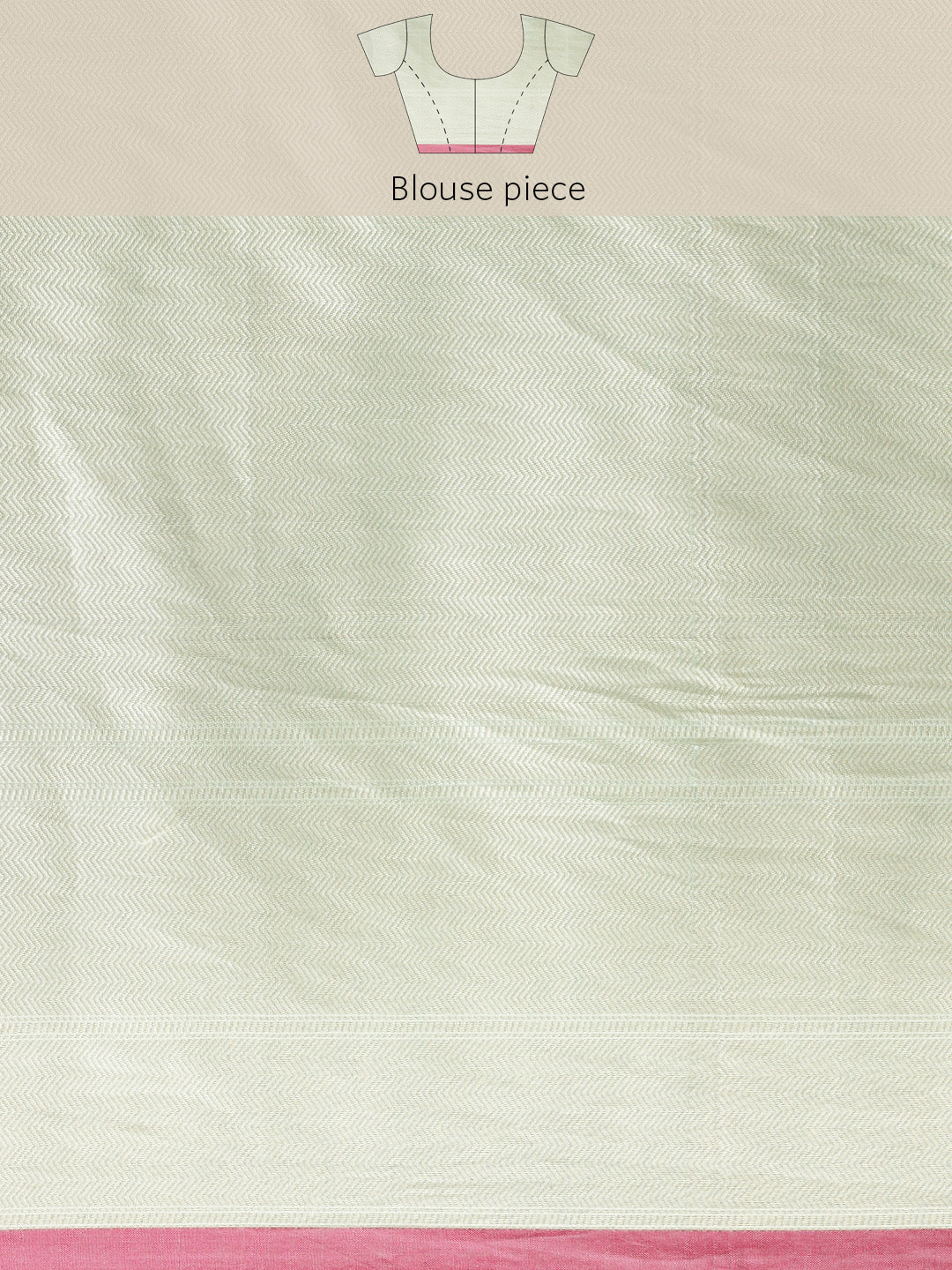 Faishana Presents Handwoven Seagreen Masrise Cotton Zig-Zag Jaal Zari Border With Seagreen Blouse Banarasi Saree