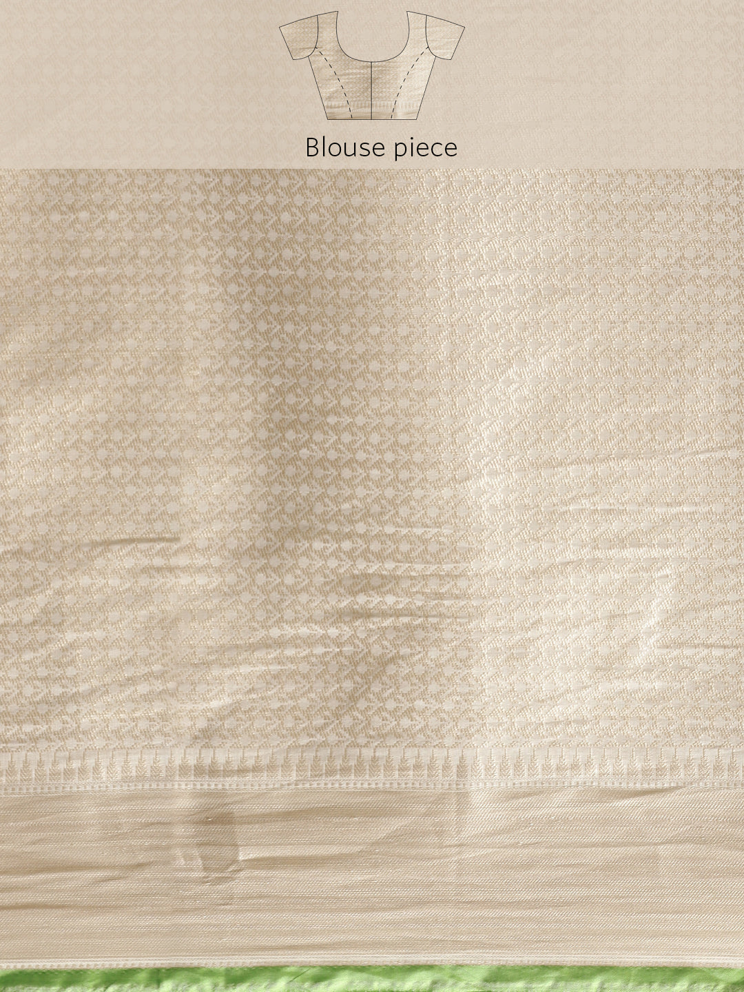 Faishana Presents Handwoven Grey Masrise Cotton Alfi Boota Zari Border With Grey Blouse Banarasi Saree