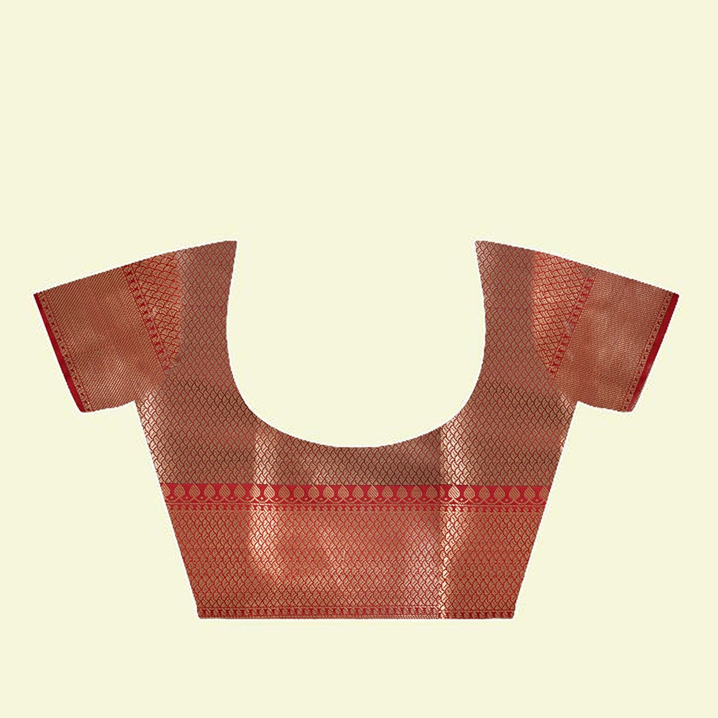 Faishana Presents Chestnut Brown Katan Silk Woven Gold Zari Meena Border Handloom Banarasi Saree With Maroon Blouse Piece