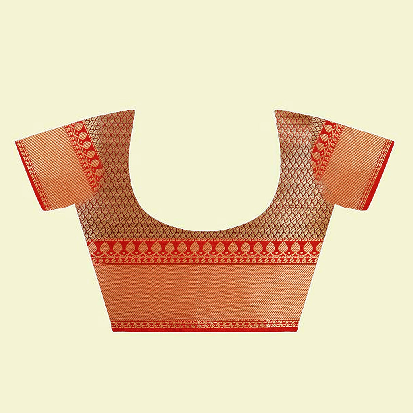 Faishana Presents Flaxen Yellow Katan Silk Woven Gold Zari Meena Border Handloom Banarasi Saree With Maroon Blouse Piece