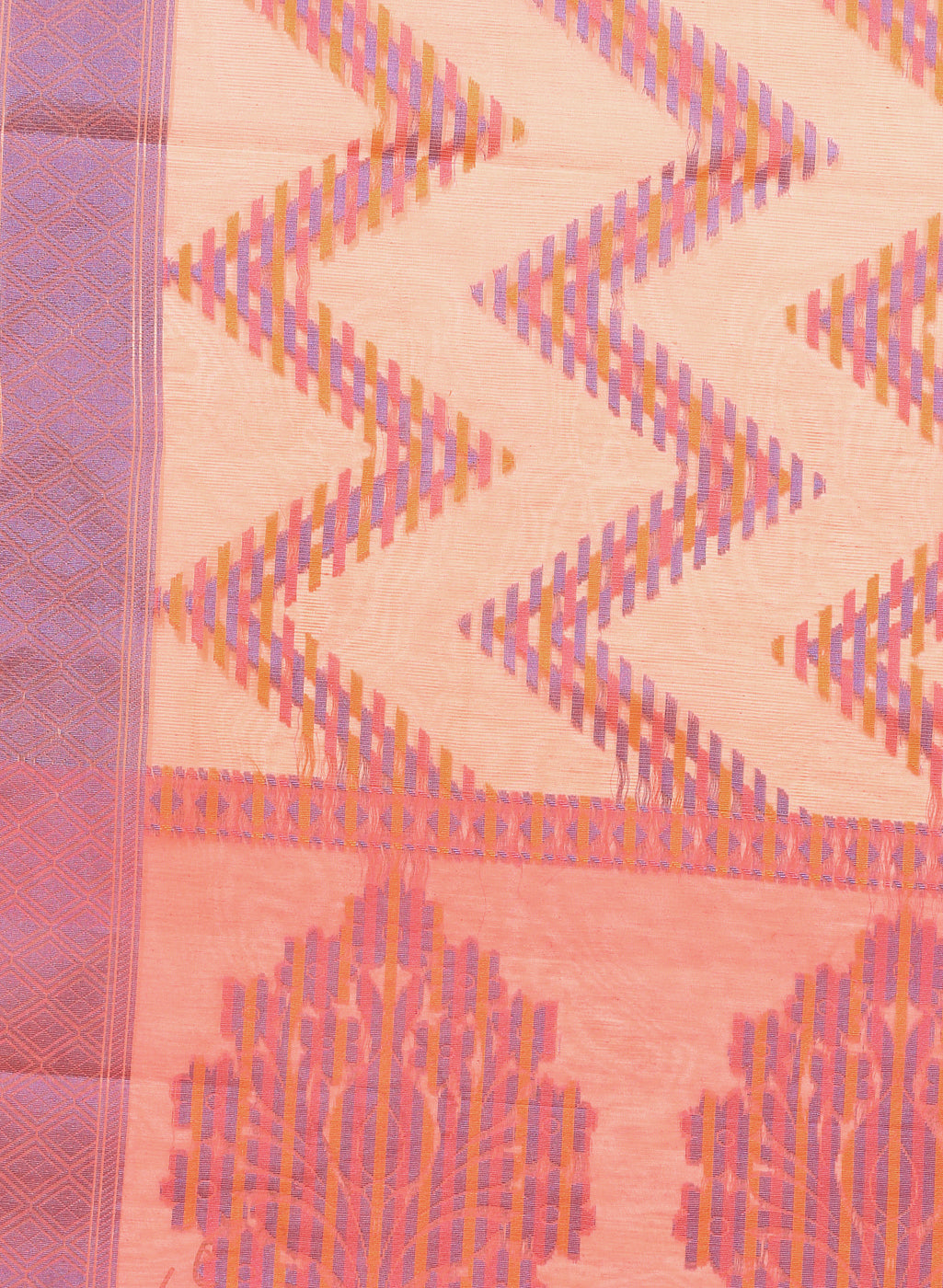 Faishana Presents Is Orange Resham Brocade Contrast Blue Zari Pattu Border Banarasi Saree