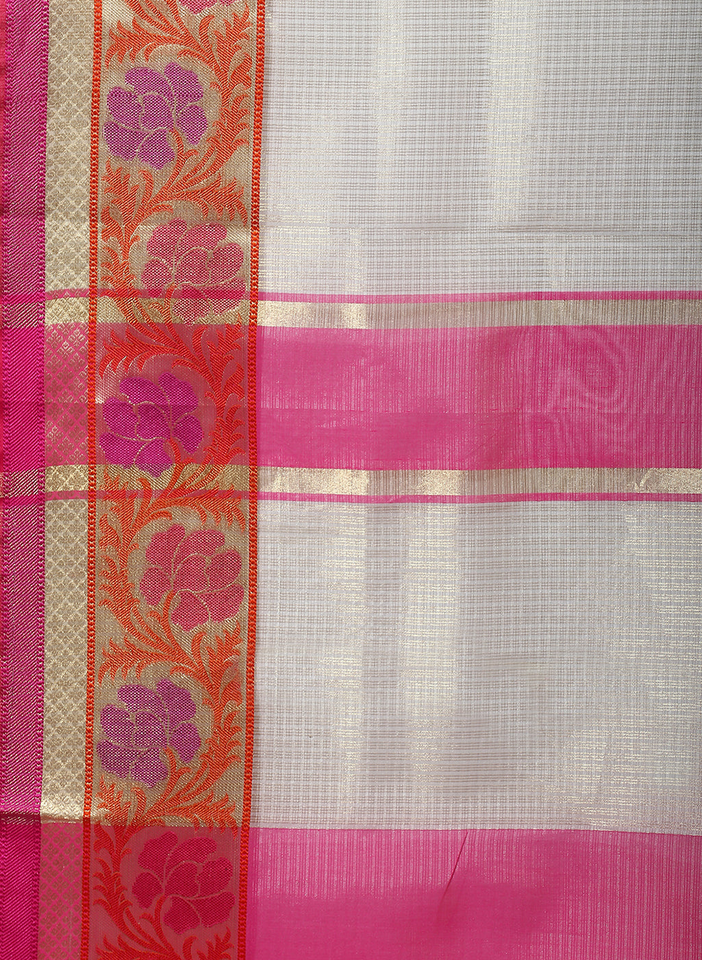 Faishana Presents Is Beige Resham Brocade Contrast Blue Zari Pattu Border Banarasi Saree.