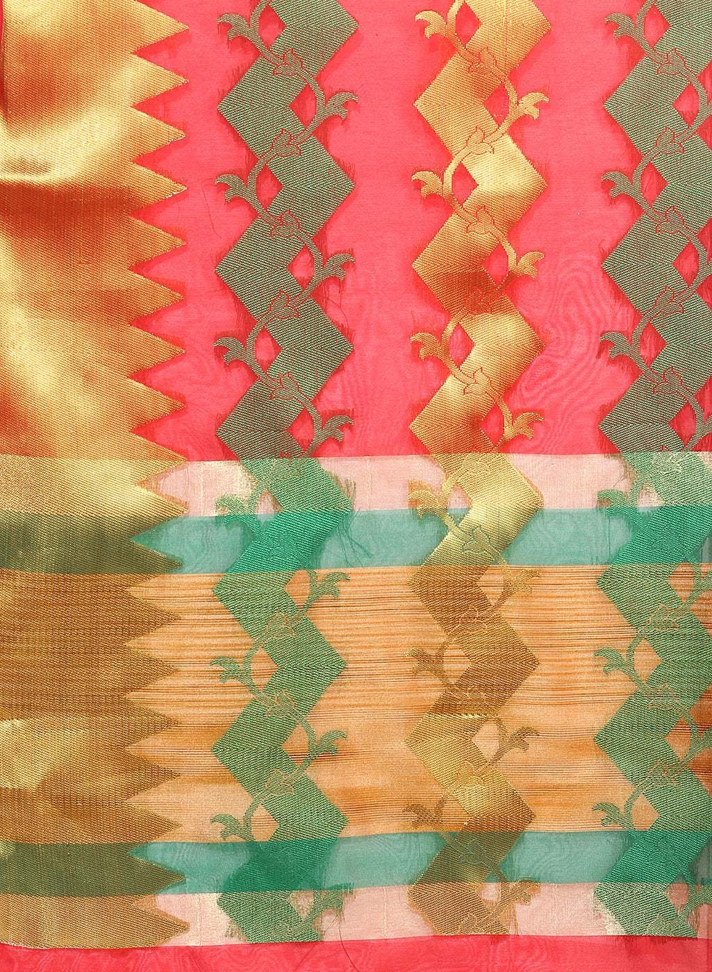 Faishana Presents Is Redbrocade Contrast Zari Pattu Border Banarasi Saree.