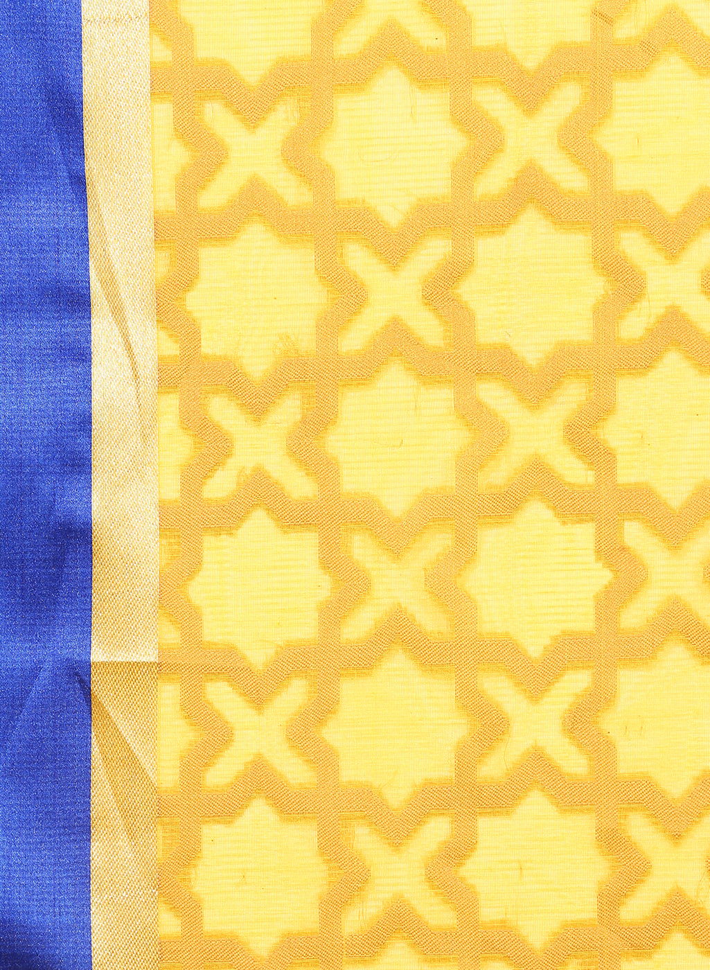 Faishana Presents Yellow Brocade Contrast Zari Pattu Border Banarasi Saree