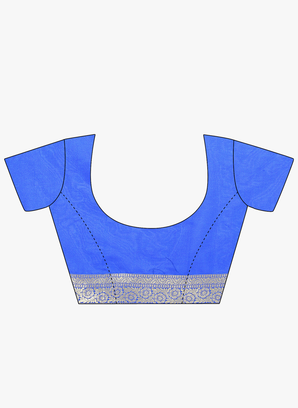 Faishana Presents Blue Satin Silk Zari Jaal Banarasi Border with Matching Blue Blouse Saree