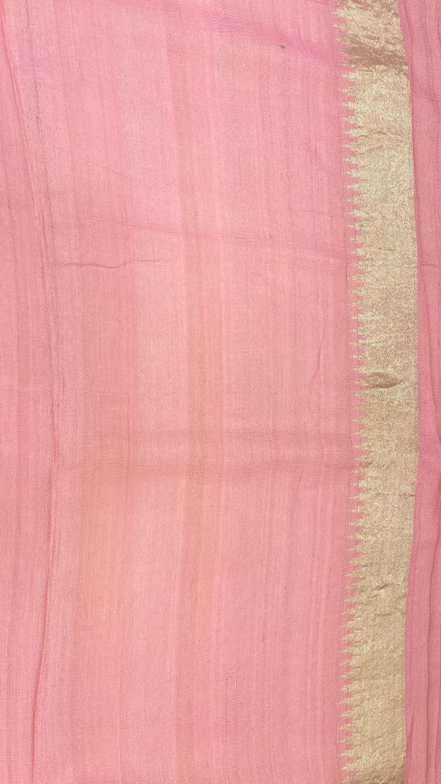 Faishana Presents Pure Handloom Pink Tussar Silk Floral Hand Brush Painted with Paithani Border Saree