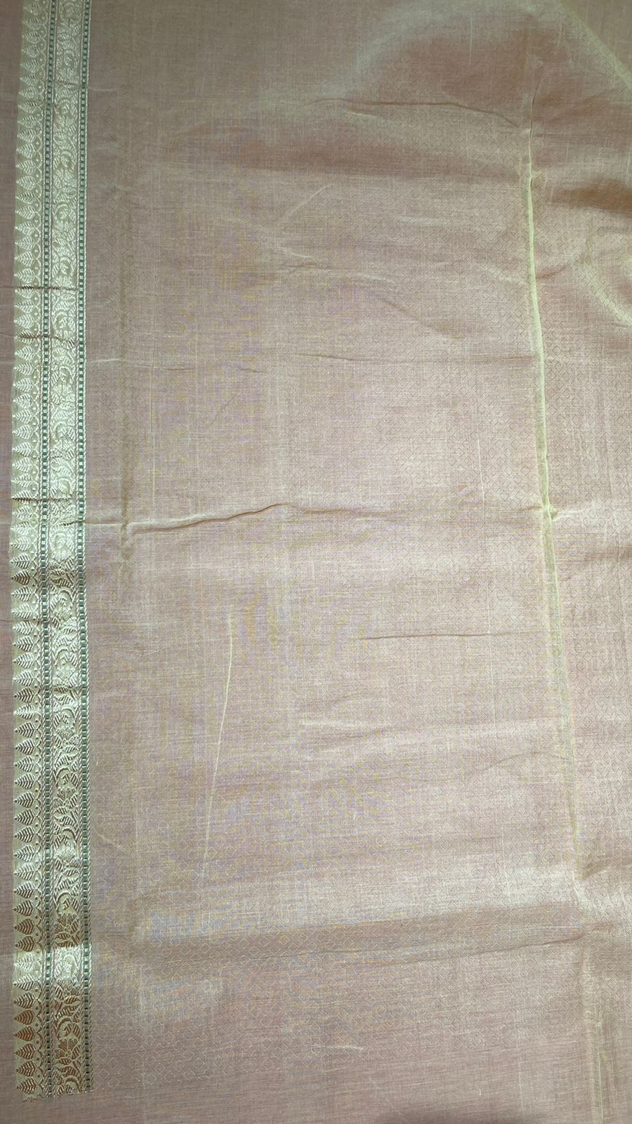 Faishana Pure Handloom Lime Yellow Cotton Banarasi Saree with Kadhwa Golden Silver Booti Border and Beige Kadhwa Blouse