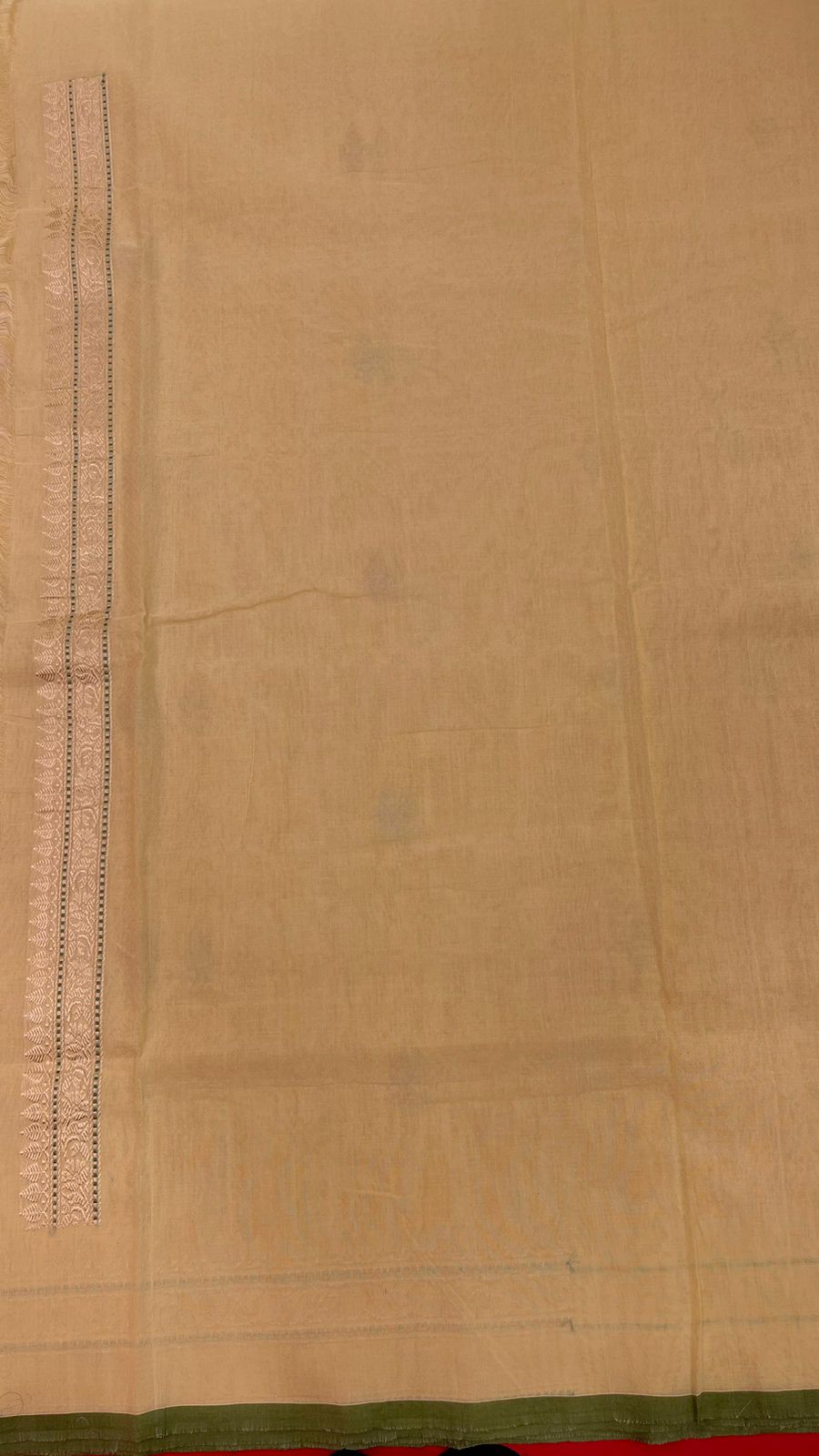 Faishana Pure Handloom Lime Yellow Cotton Banarasi Saree with Kadhwa Golden Silver Booti Border and Beige Kadhwa Blouse