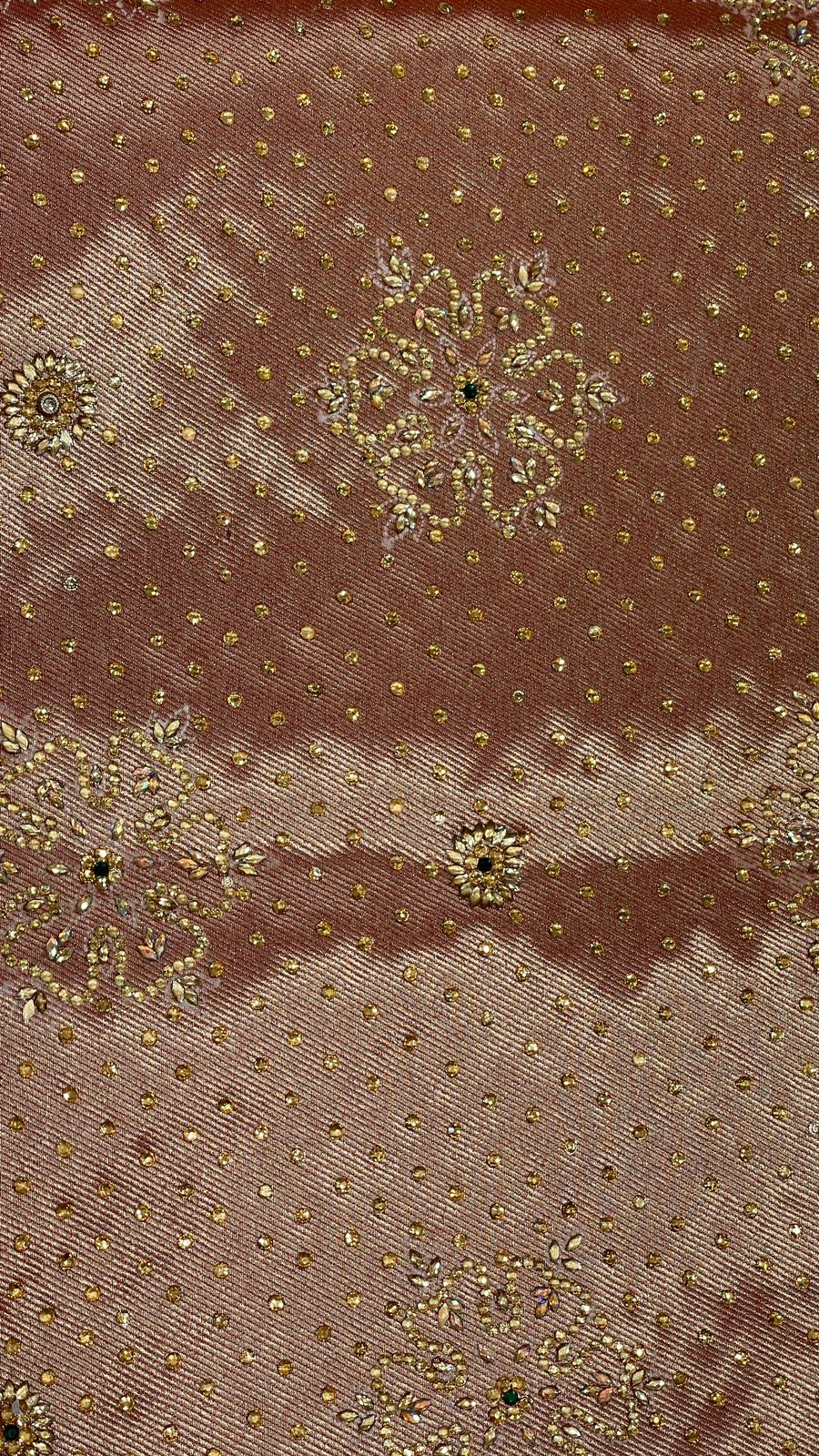 Faishana Presents Red Satin Silk Stone Work Golden Zari Chunri Booti with Banarasi Zari Border and Red Blouse