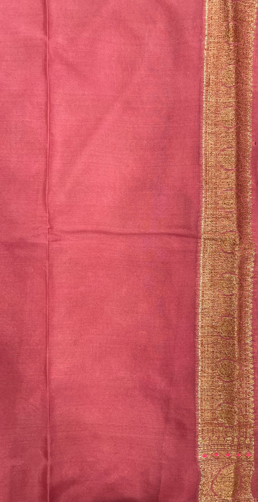 Faishana Pure Handloom Mauve Chiffon Floral Mina Copper Zari Booti with Paisley Mina Zari Border with Mauve Blouse 