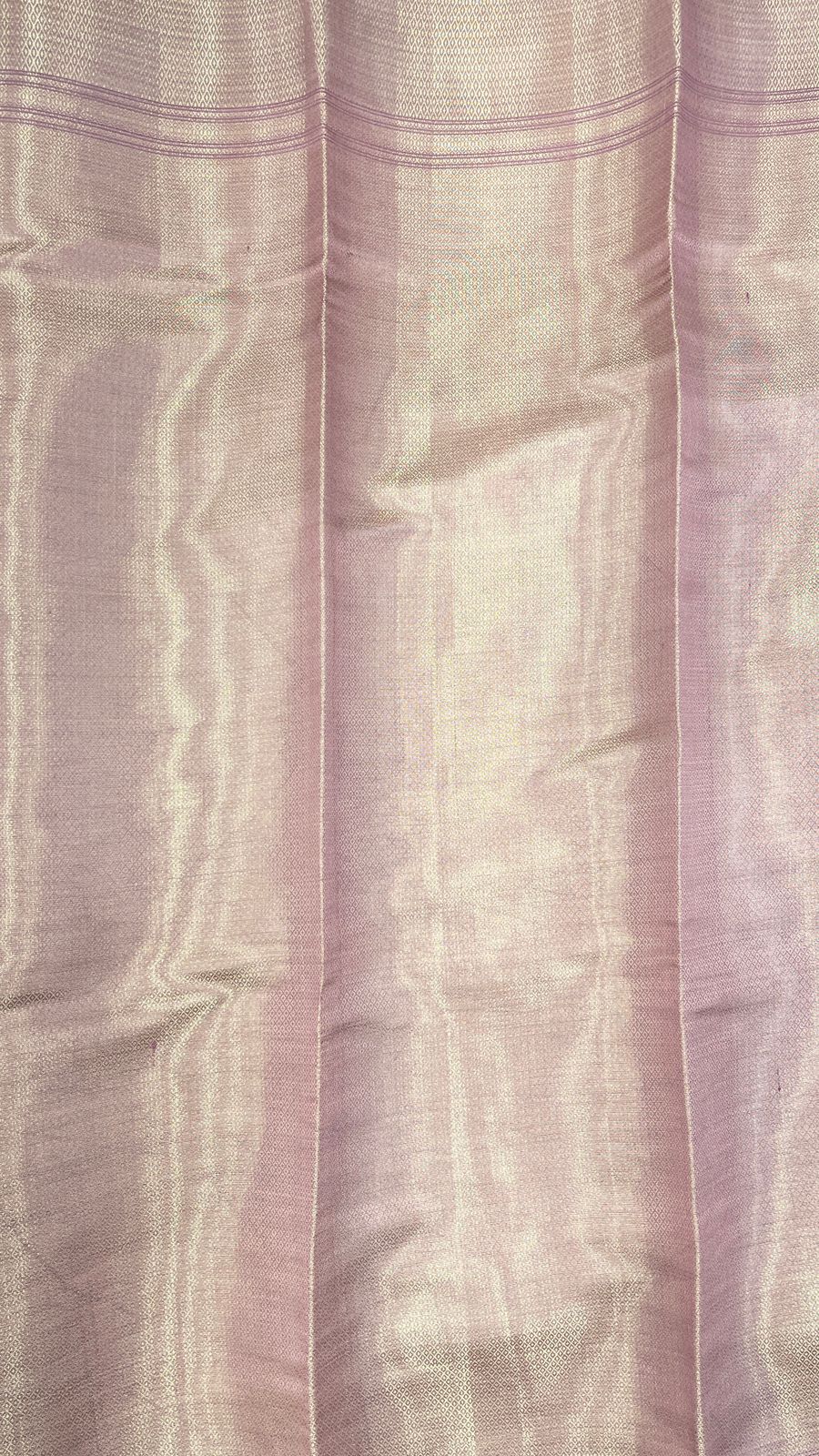 Faishana Pure Handloom Light Purple Dupion Silk Silver Mina Floral Gold Zari Jaal Skirt Gold & Silver Mina Zari Border with Kadiyal Minakari Pallu and Light Purple Blouse