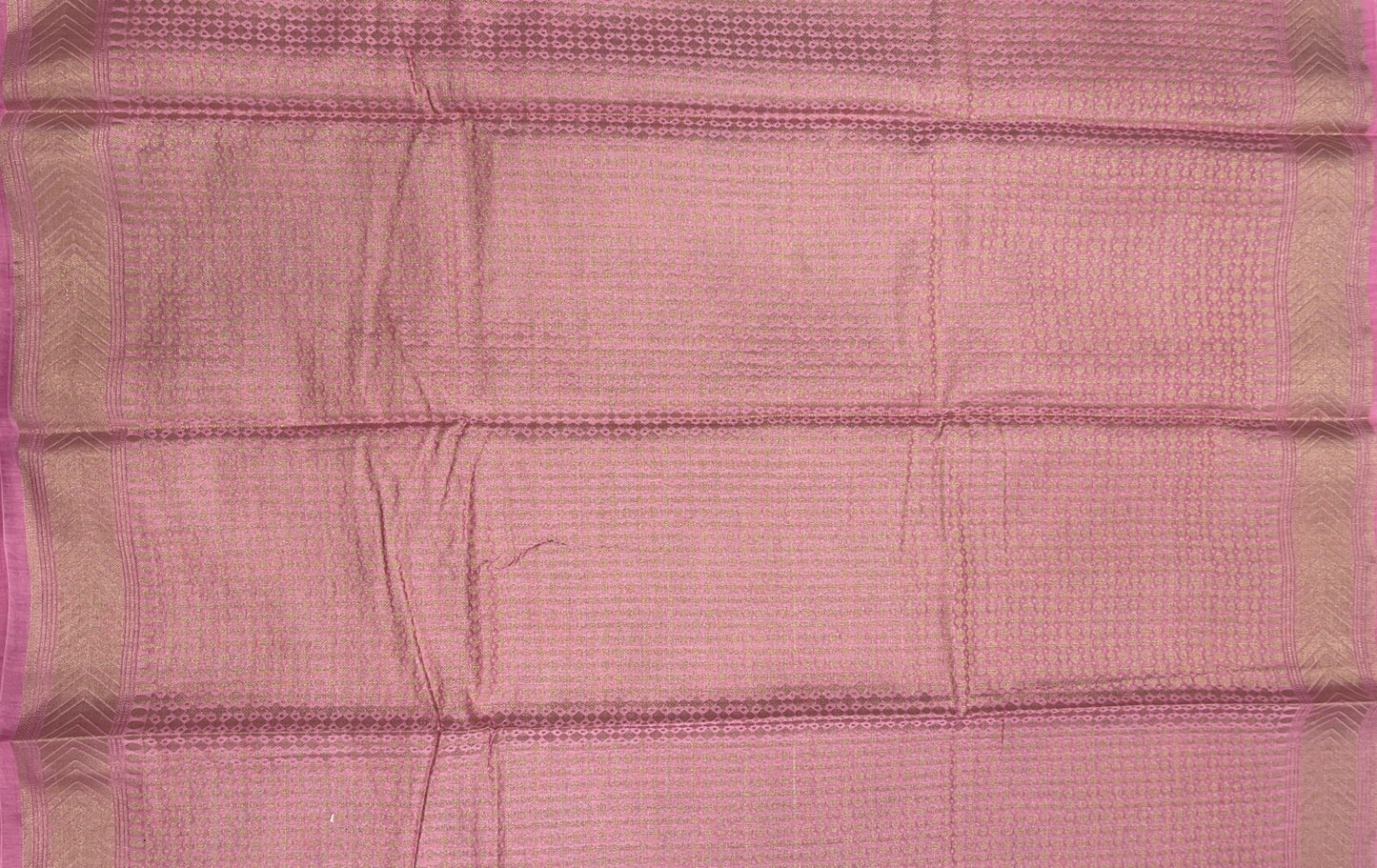 Faishana Pure Handloom Baby Pink Cotton Silk Zari Booti with Rangkaat Banarasi Zari Hand Painted Floral Pallu and Zari Border with Baby Pink Blouse