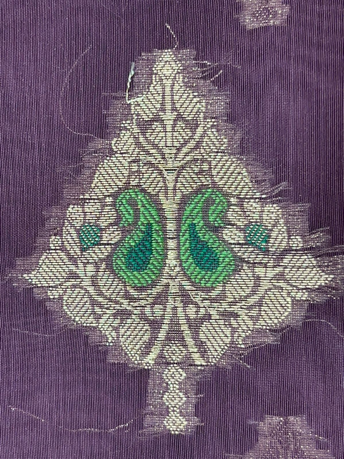 Faishana Pure Handloom Light Purple Cotton Silver Zari Mina Boota with Skirt Mina Zari Border and Light Purple Blouse