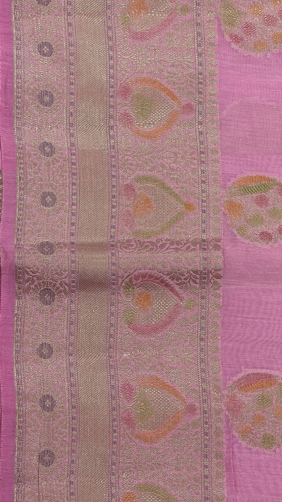 Faishana Pure Handloom Baby Pink Cotton Floral Zari Hand Painted Boota with Baby Pink Floral Hand Painted Pallu and 2D Zari Border with Baby Pink Blouse