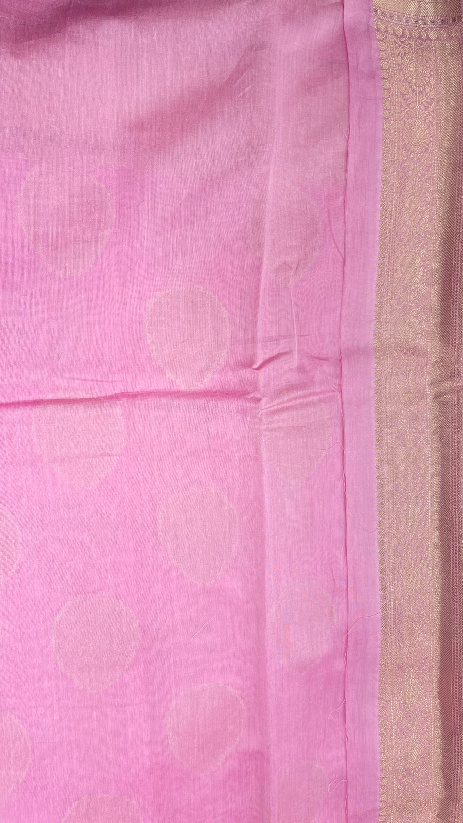 Faishana Pure Handloom Baby Pink Cotton Floral Zari Hand Painted Boota with Baby Pink Floral Hand Painted Pallu and 2D Zari Border with Baby Pink Blouse