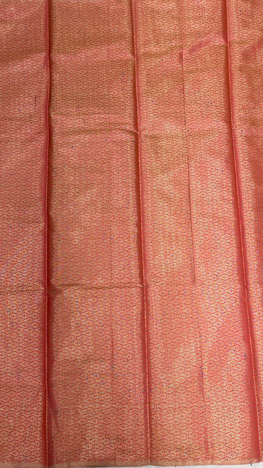 Faishana Presents Pink Art Silk Golden Floral Zari Jaal with Banarasi Floral Zari Border with Pink Blouse