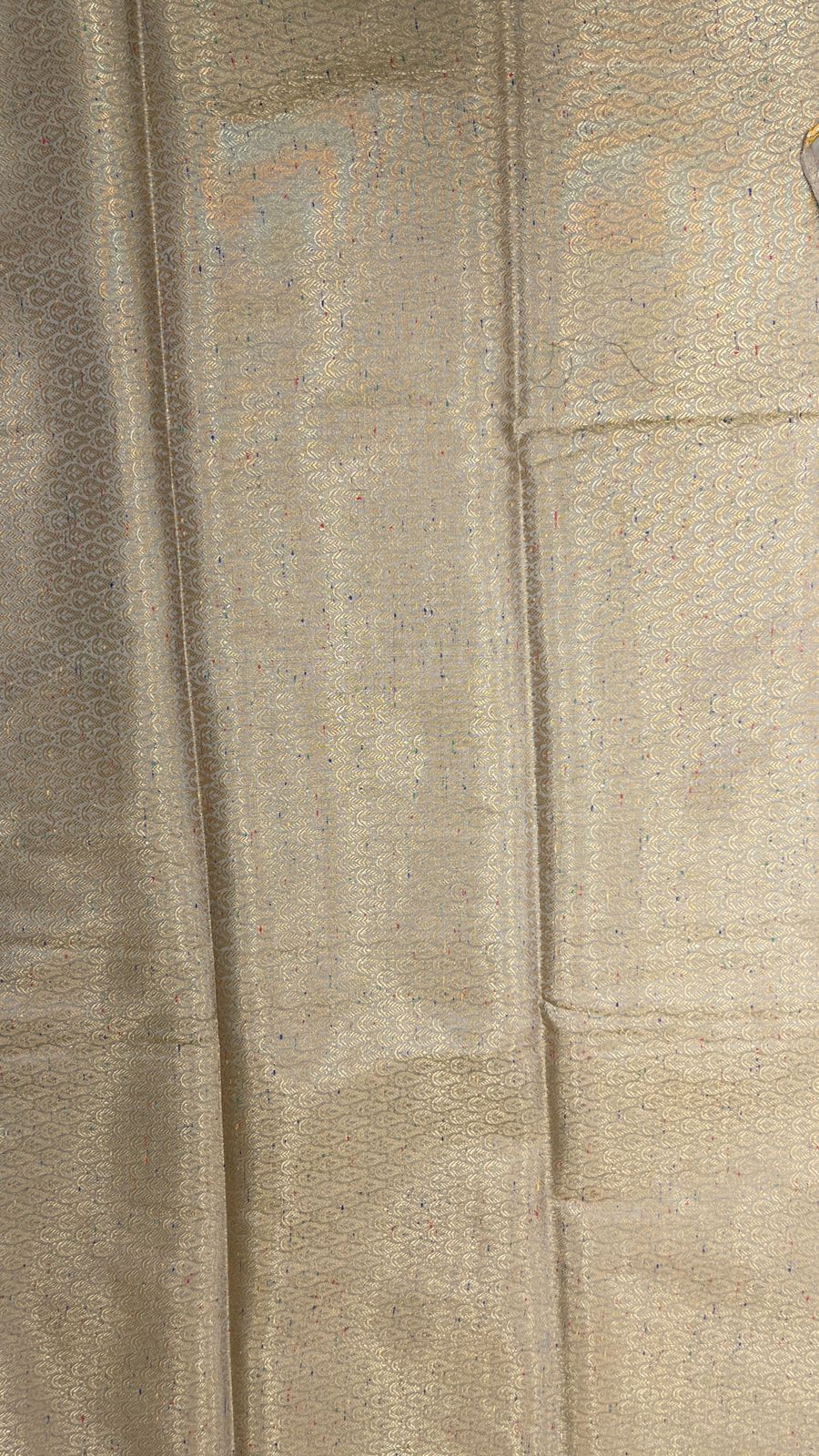 Faishana Presents Grey Art Silk Golden Floral Zari Jaal with Banarasi Floral Zari Border with Grey Blouse