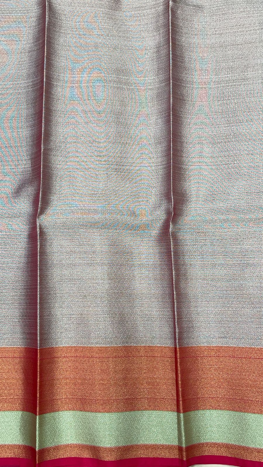 Faishana Presents Black Organza Silver Zari Floral Booti with Contrast Light Purple Floral Booti Pallu and Skirt Zari 2D Border with Light Purple Blouse