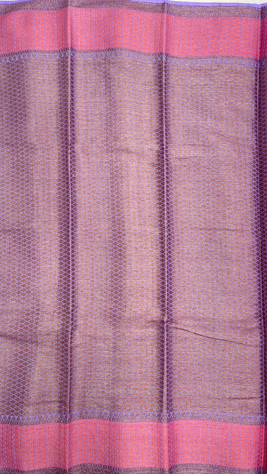 Faishana Pure Handloom Light Purple Chiniya Silk Floral Minakari Zari Booti with Paisley Mina Zari Border and Rangkaat Paisley Pallu with Light Purple Blouse