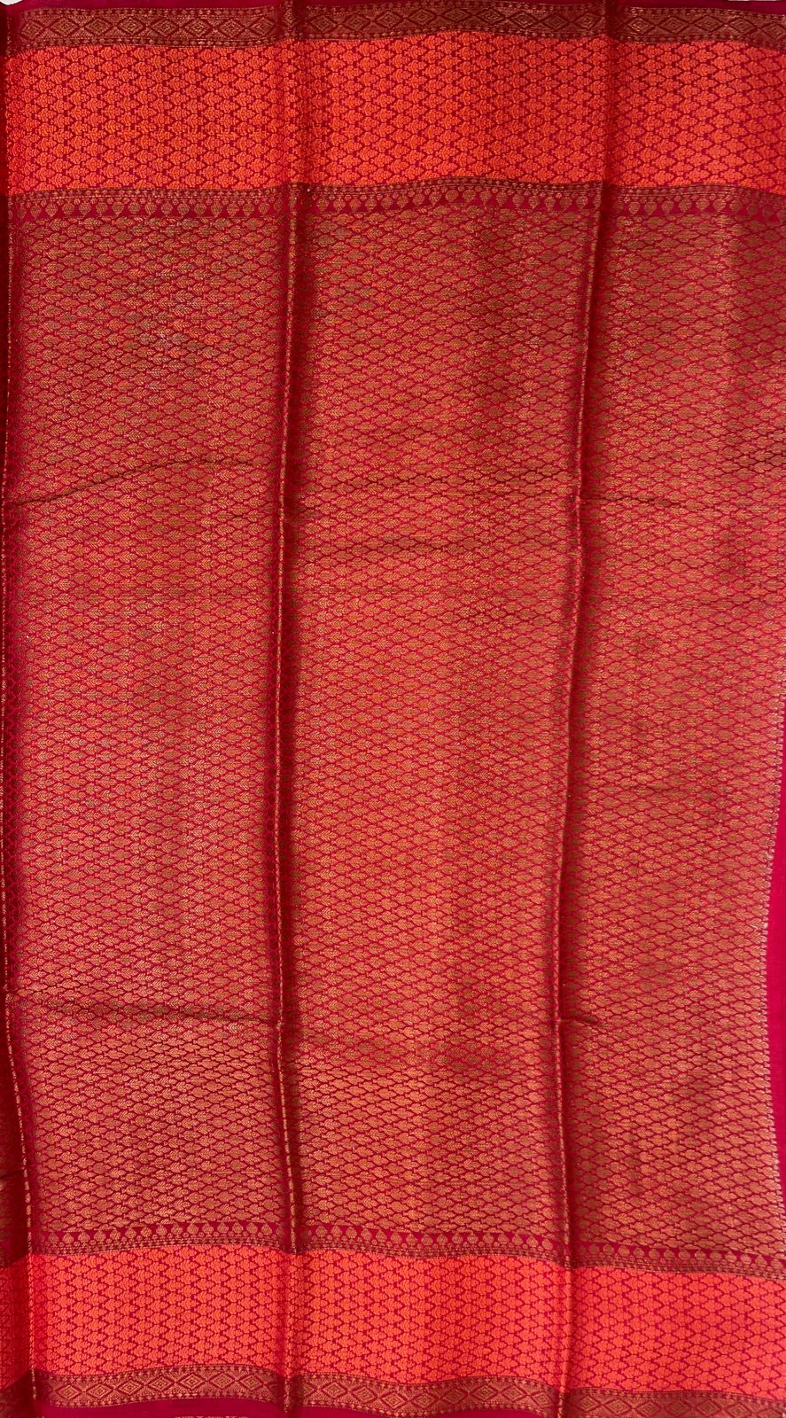 Faishana Pure Handloom Red Chiniya Silk Floral Minakari Zari Booti with Paisley Mina Zari Border and Rangkaat Paisley Pallu with Red Blouse