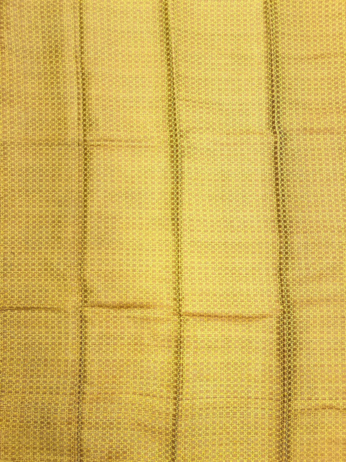 Faishana Presents Yellow Cotton Copper Floral Zari Booti with Banarasi Self Floral Zari Border and Yellow Blouse