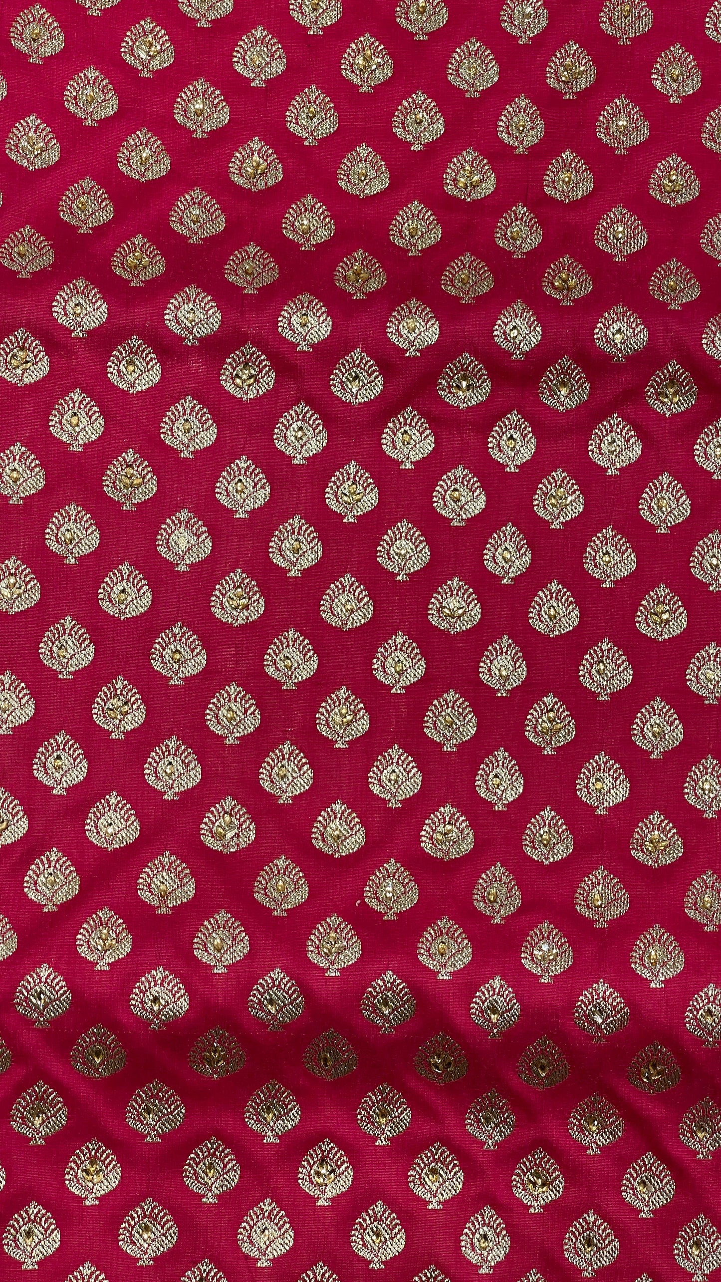 Faishana Presents Pink Satin Silk Floral Zari Booti Low Stone Work Skirt Zari Border with Banarasi Pallu and Pink Blouse