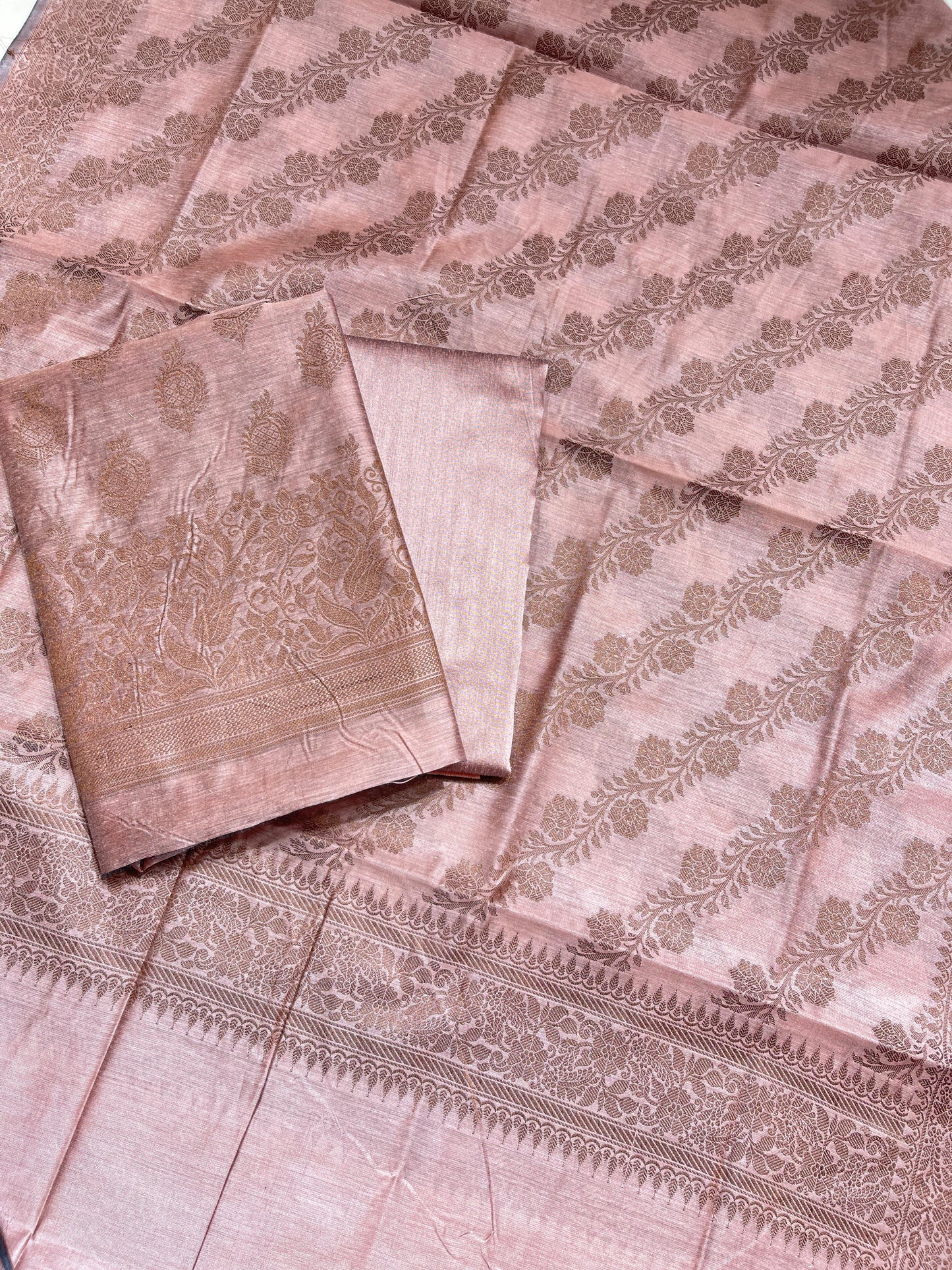 Peach Cotton Banarasi 3 pcs Suit Set IM_CS19