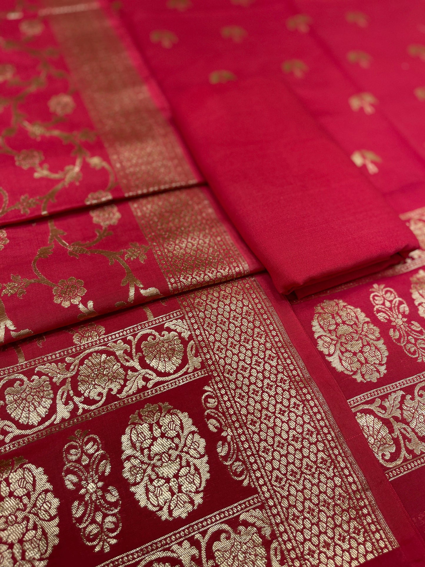 Puresilk Handloom Pink Cotton Banarasi 3 pcs Suit Set RHN_CTN6