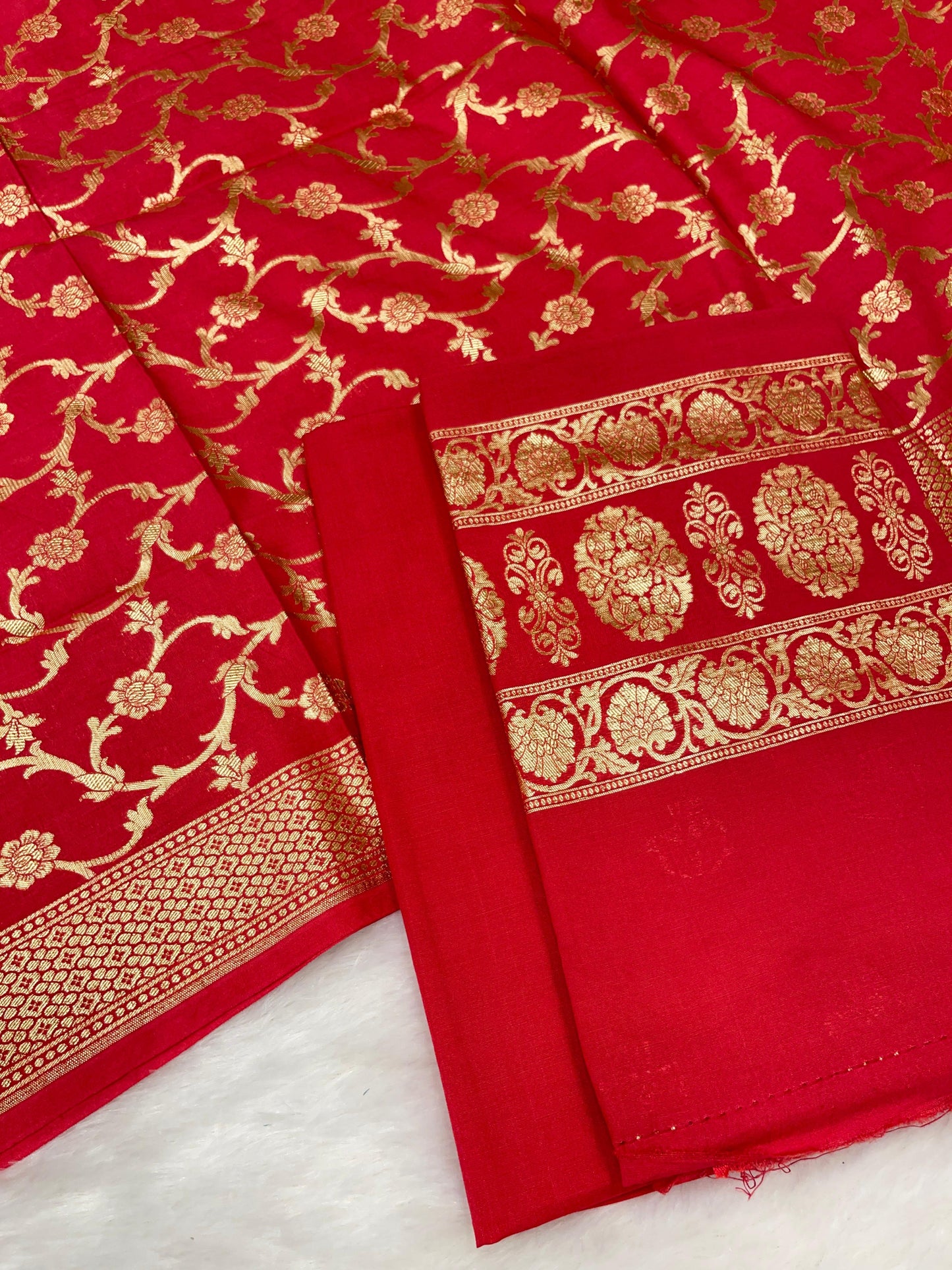 Puresilk Handloom Pink Cotton Banarasi 3 pcs Suit Set RHN_CTN6