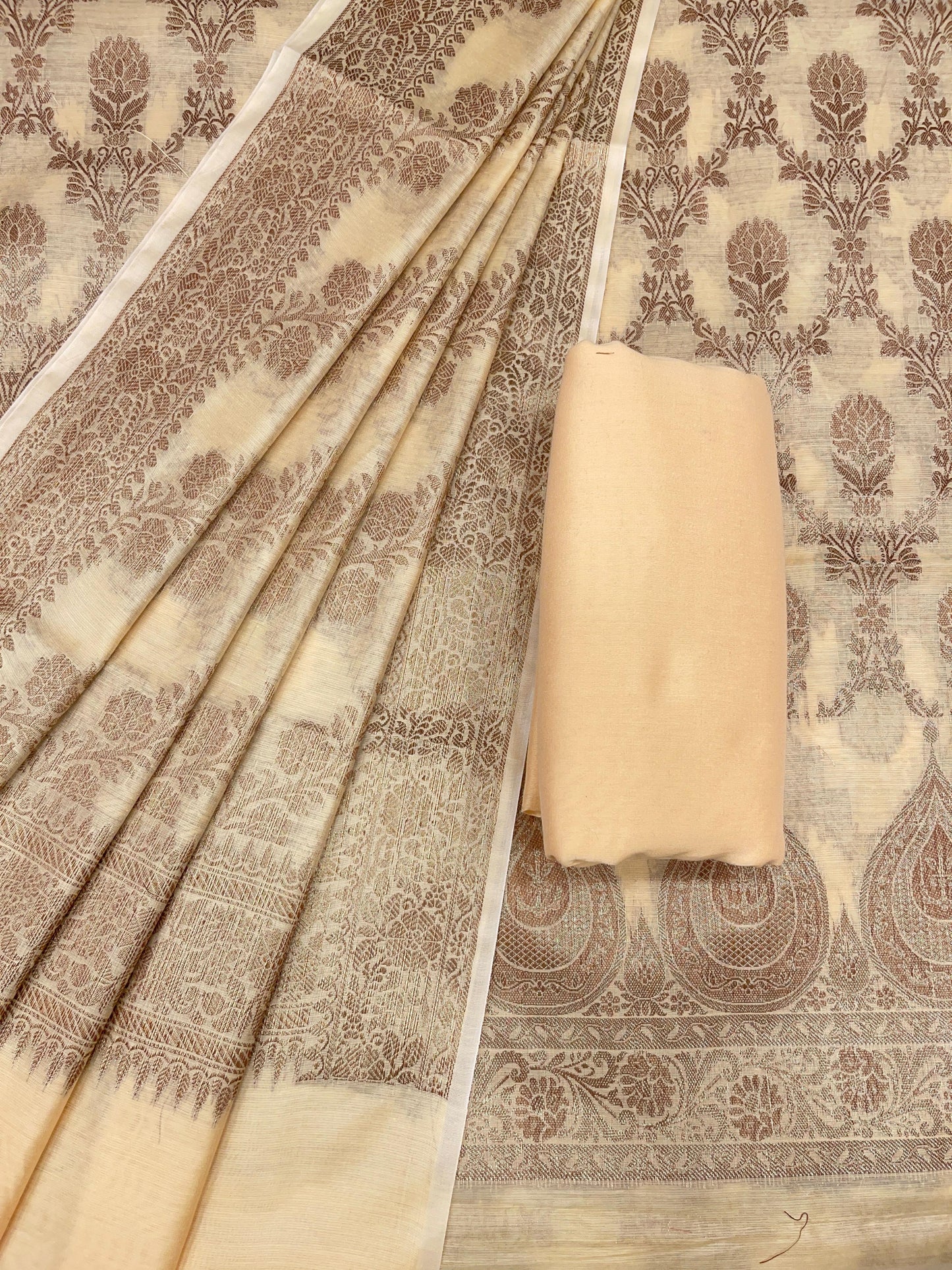 Yellow Cotton Alfi Banarasi 3 pcs Suit Set 600IM_CPV3