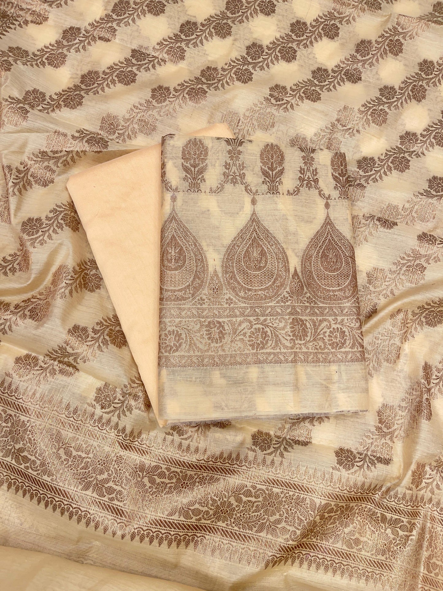 Yellow Cotton Alfi Banarasi 3 pcs Suit Set 600IM_CPV3