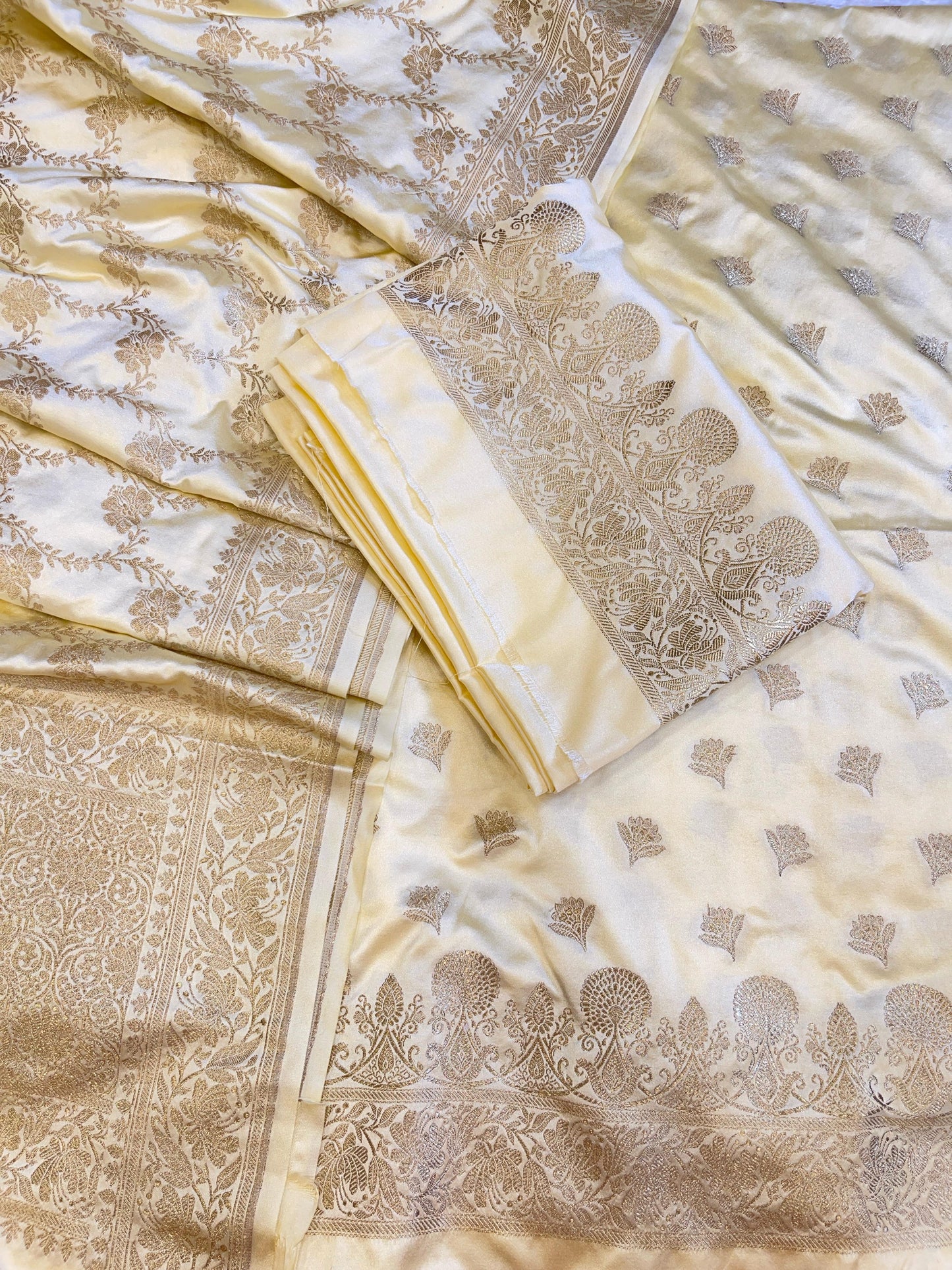 Tussar Premium Mashru Silk Floral Zari Booti Banarasi Suit Set 1500AJ_KCP22
