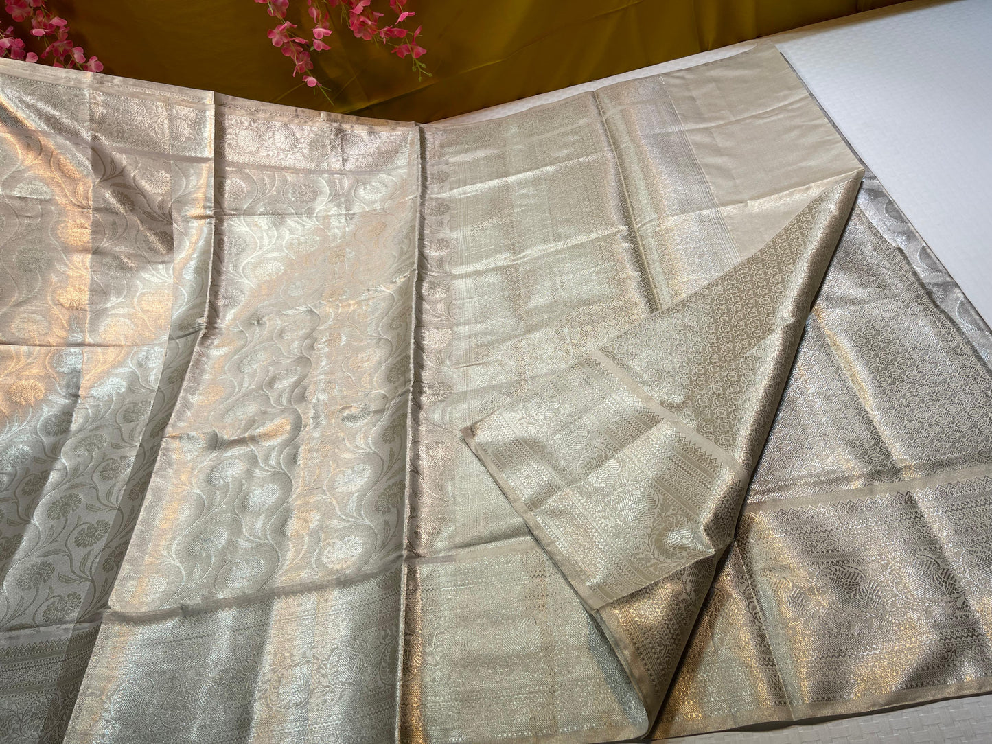 Silver Semi Kanchi Silk Banarasi Saree MS_SK3