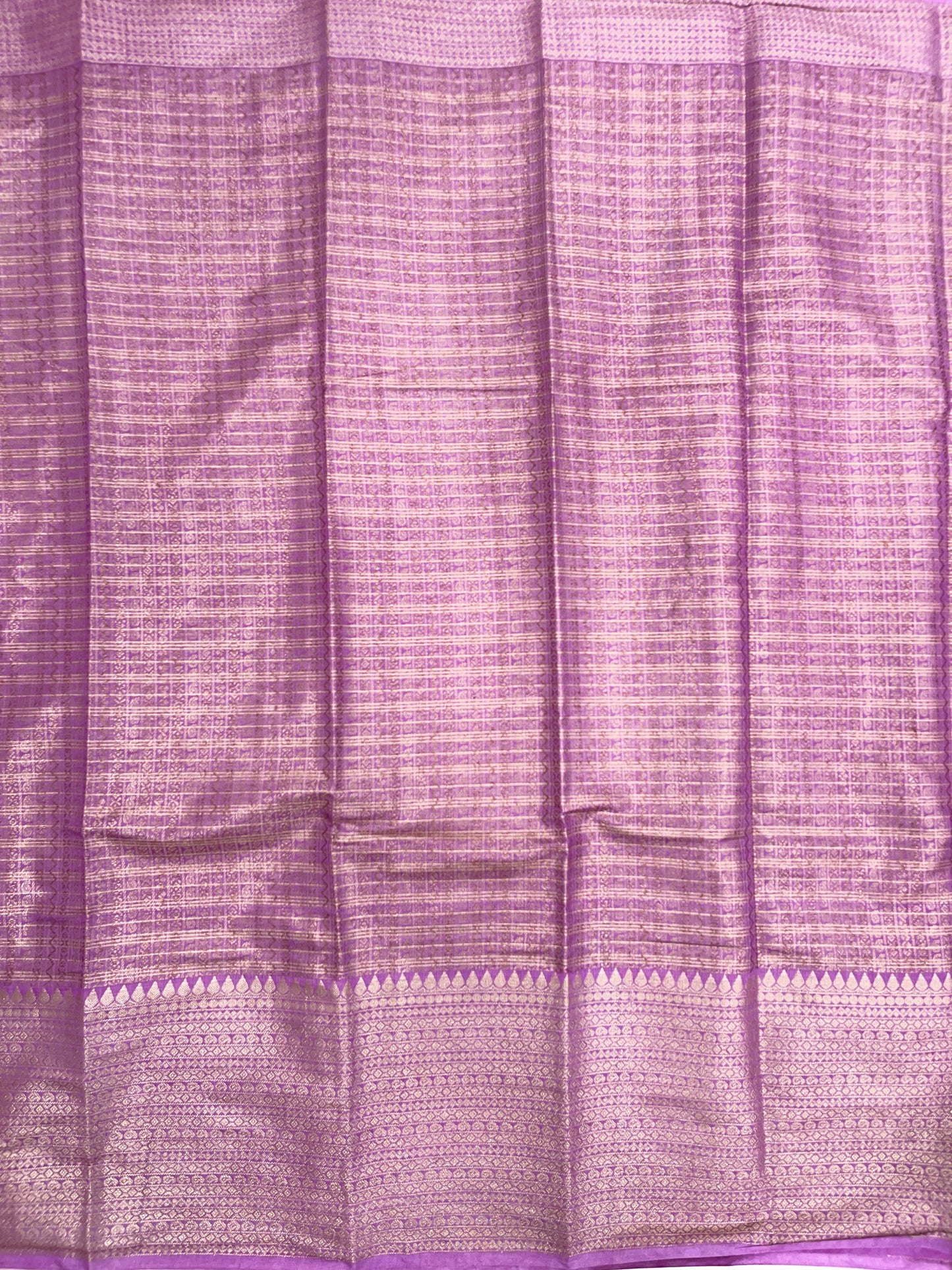 Light Purple Cotton Stripe Zari Banarasi Saree ASDC_2