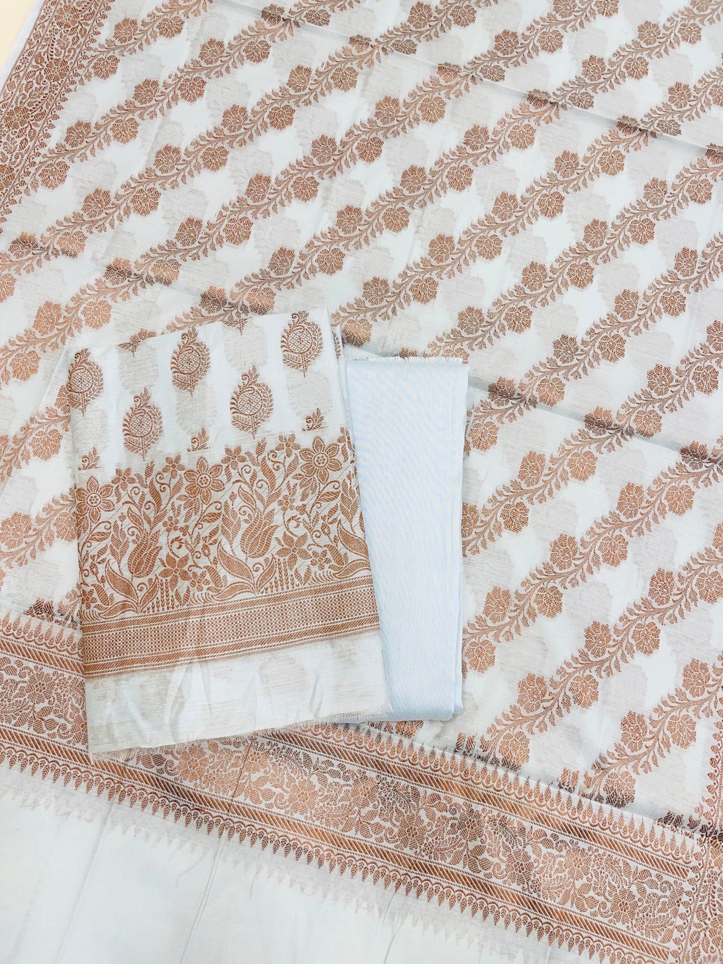 Light Blue Cotton Banarasi 3 pcs Suit Set IM_CS28
