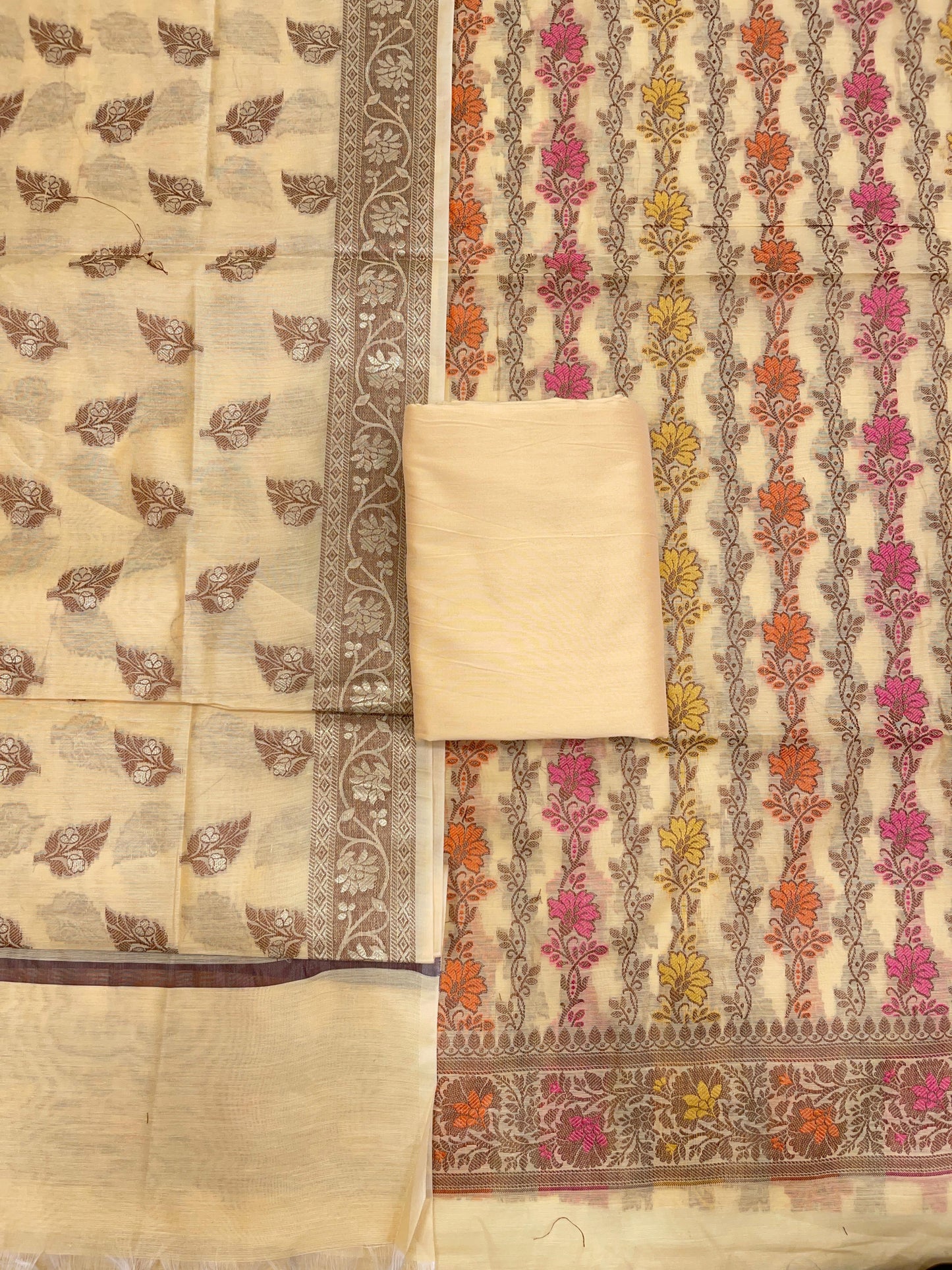 Yellow Cotton Banarasi 3 pcs Suit Set IM_CS31